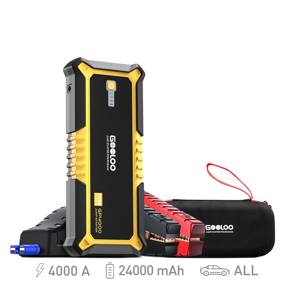 Phivve JS23-011 4000 -Amp 12 -Volt Portable Car Battery Jump Starter with Digital Display