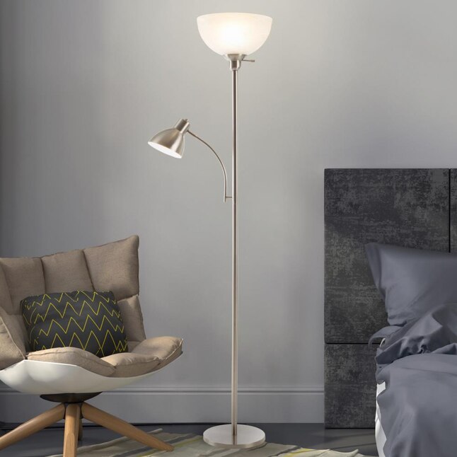 Torchiere With Side Light Floor Lamp, Torch Floor Lamps For Living Room