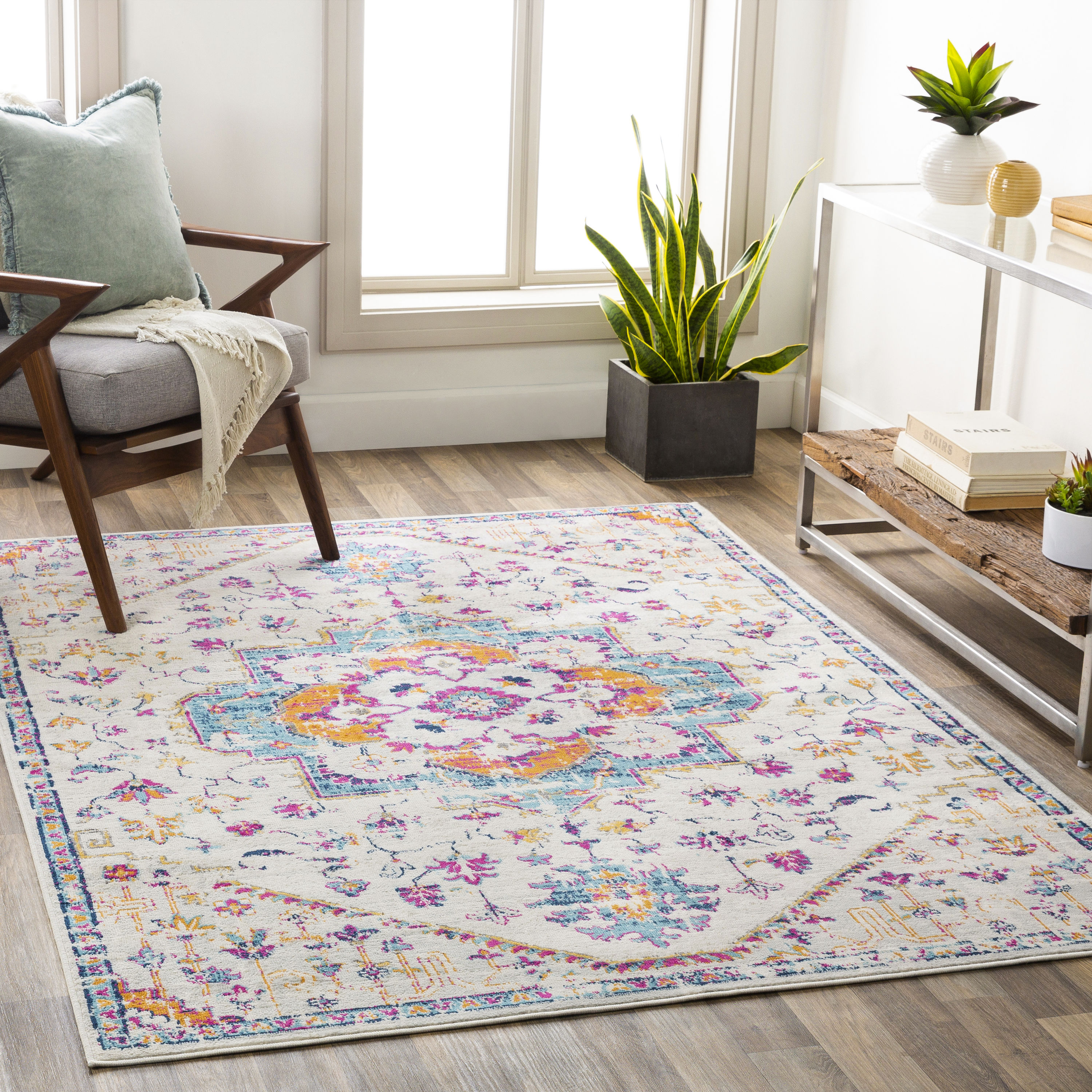 Surya FSA2315-5371 Floransa 5 X 7 (ft) Beige Indoor Medallion Oriental Area Rug