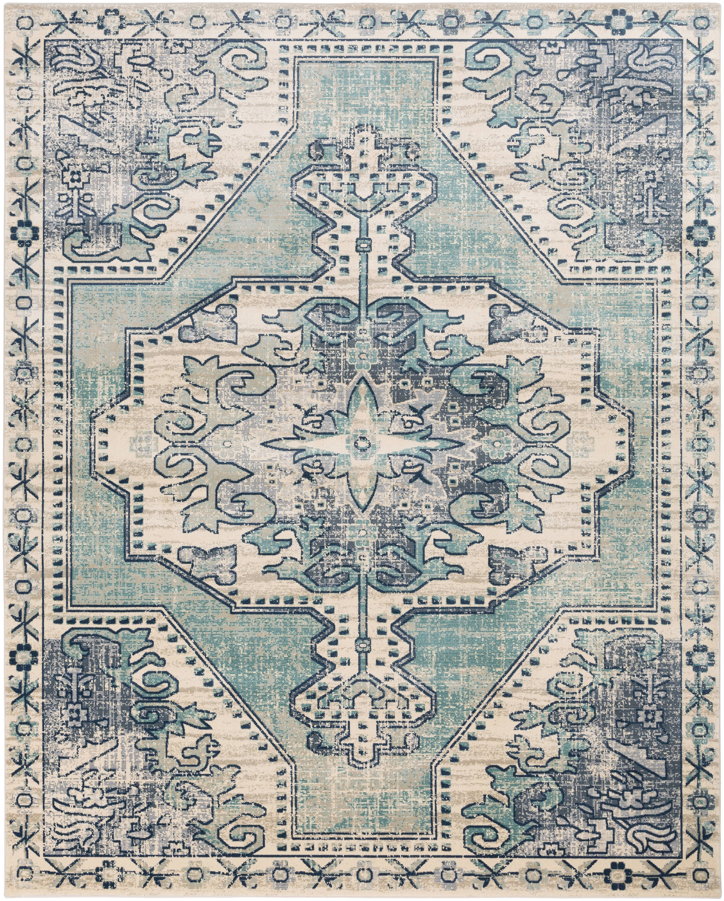 Rectangular Gray Stain-Resistant Synthetic Area Rug