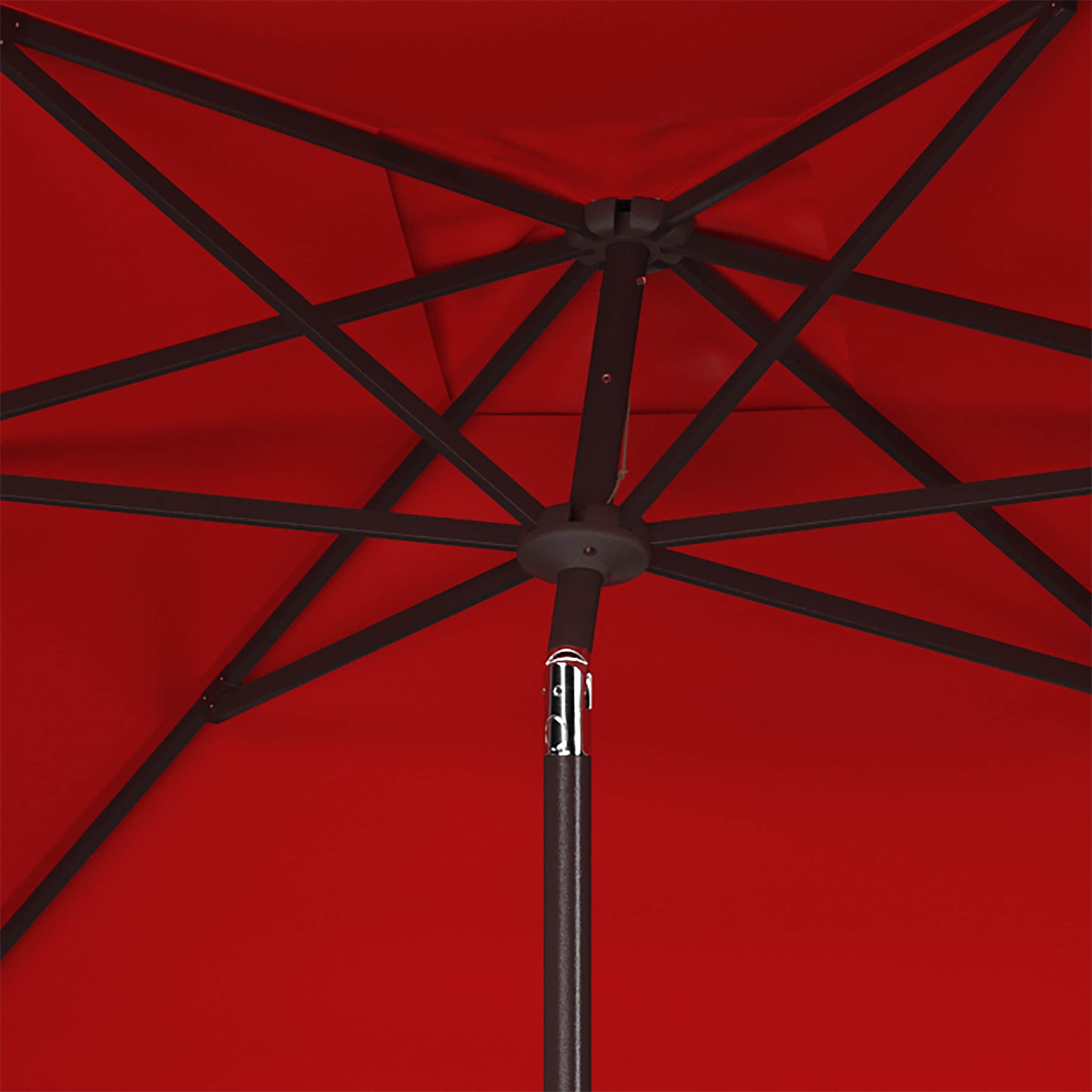 Milan Red Fringe 7.5' Square Crank Umbrella