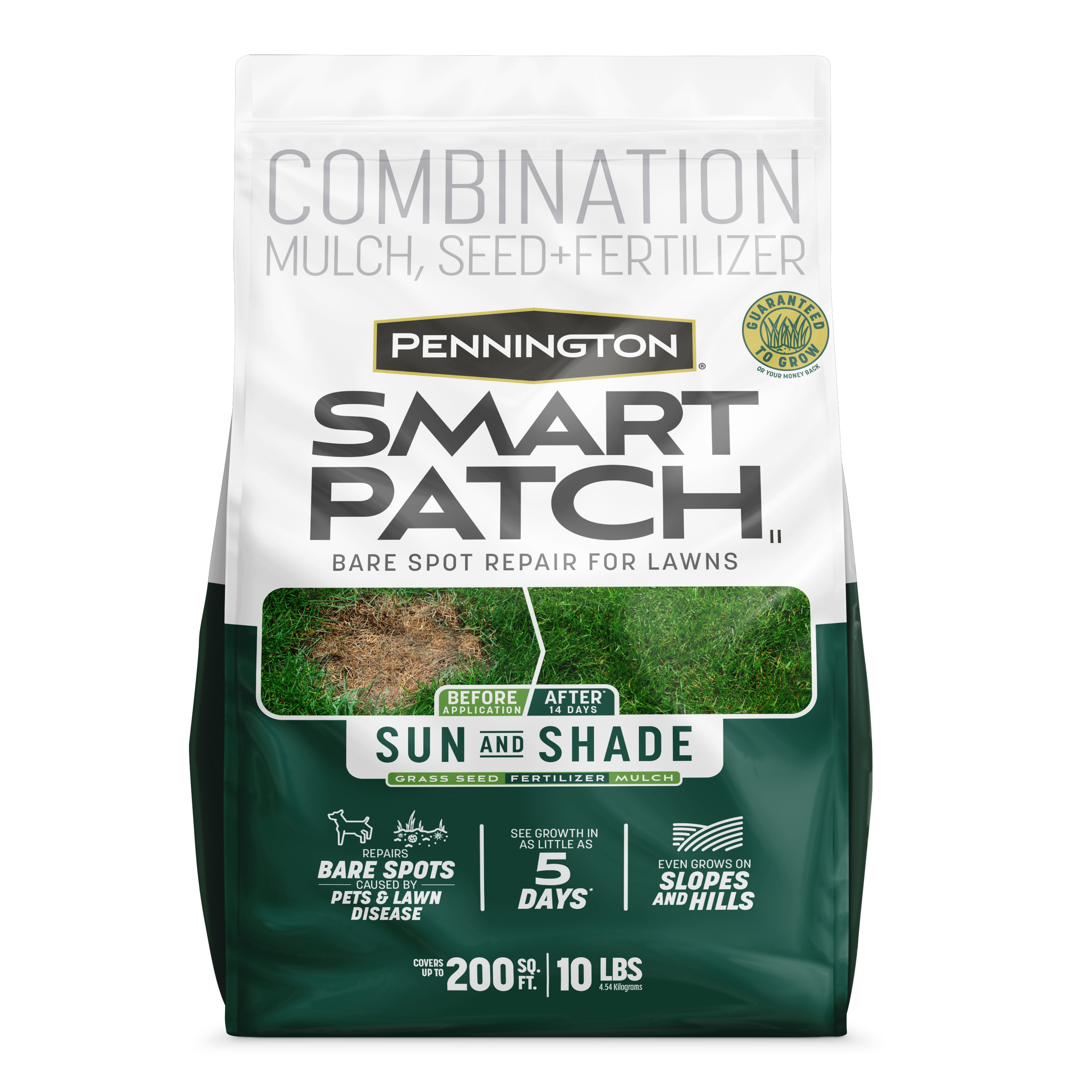 Pennington 2149602409 Smart Patch 10-lbs. Sun and Shade Lawn Repair Mix