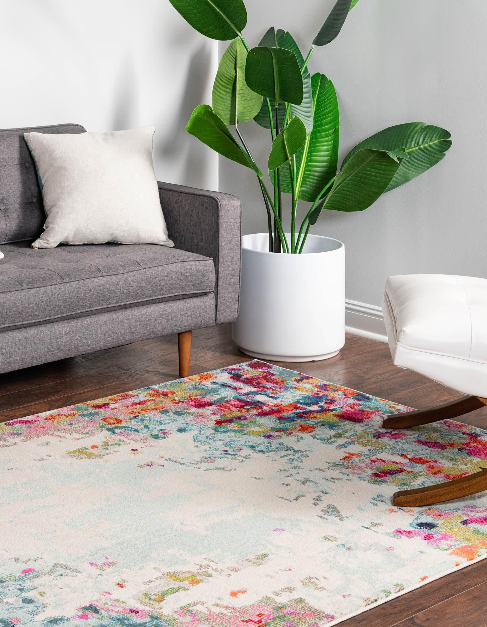 Joyous Multi-Color Abstract 6' x 9' Synthetic Rug