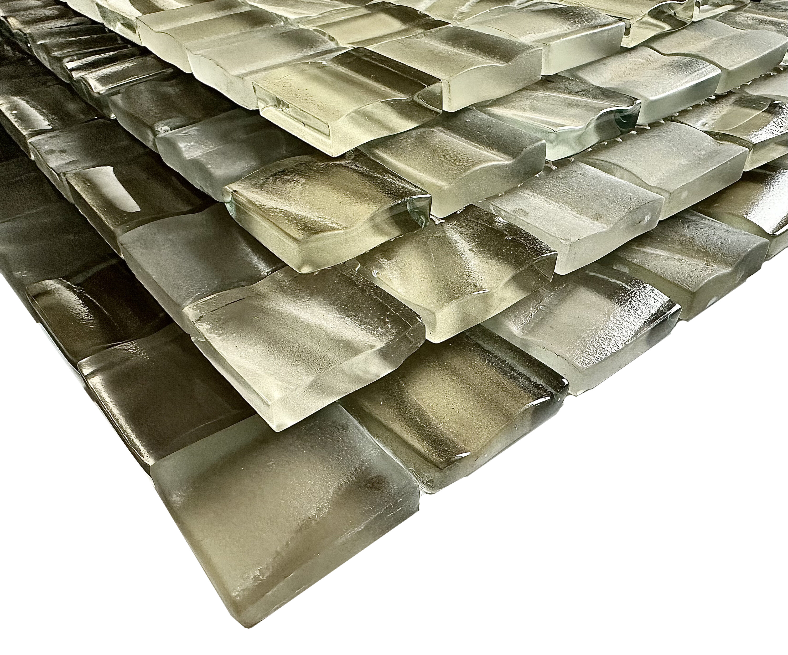 Abolos LWSNER0101-SC New Era Cream Beige 12-in x 12-in Multi-finish Glass Mosaic Wall Tile ( 11.99-sq ft Carton )