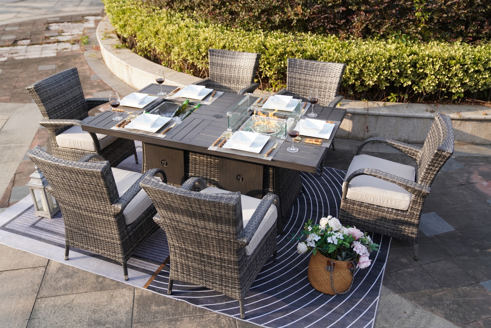 Direct Wicker DWG-1106FI1122-GR Patio-Conversation-Sets - View #3