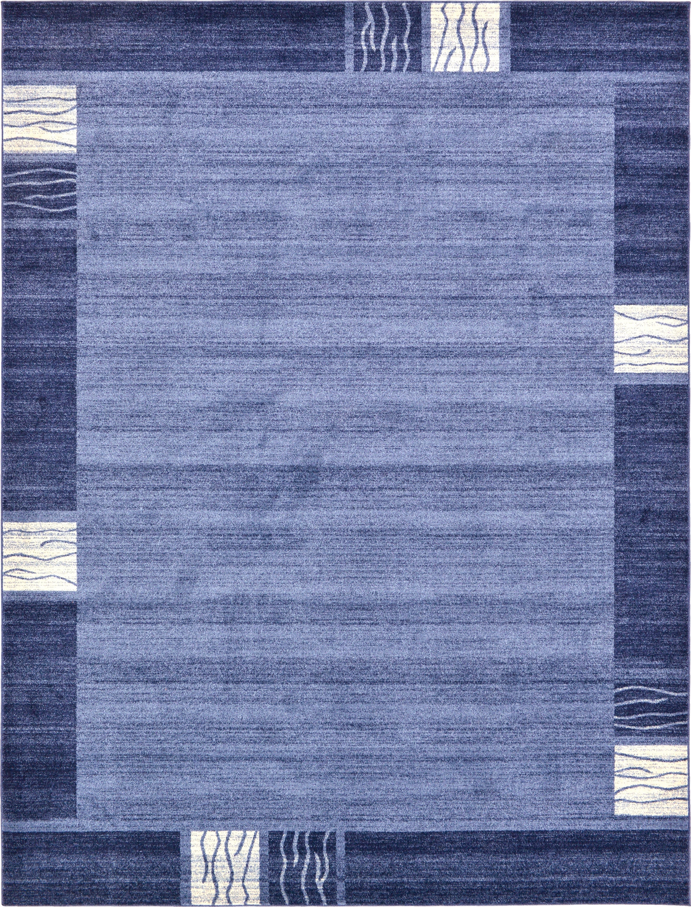 Light Blue Geometric Tufted Synthetic 9' x 12' Area Rug
