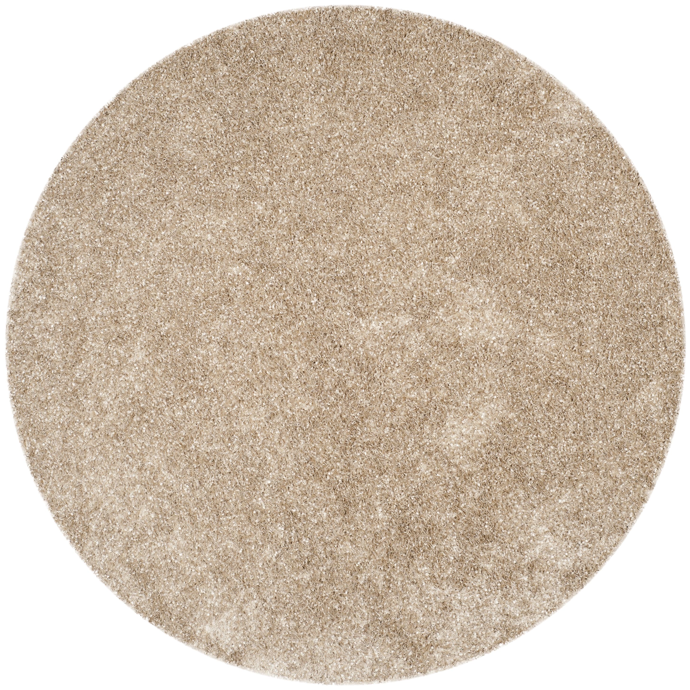 Safavieh MLS431N-7R Malibu Shag 7 x 7 (ft) Tufted Polyester Natural Round Indoor Solid Area rug