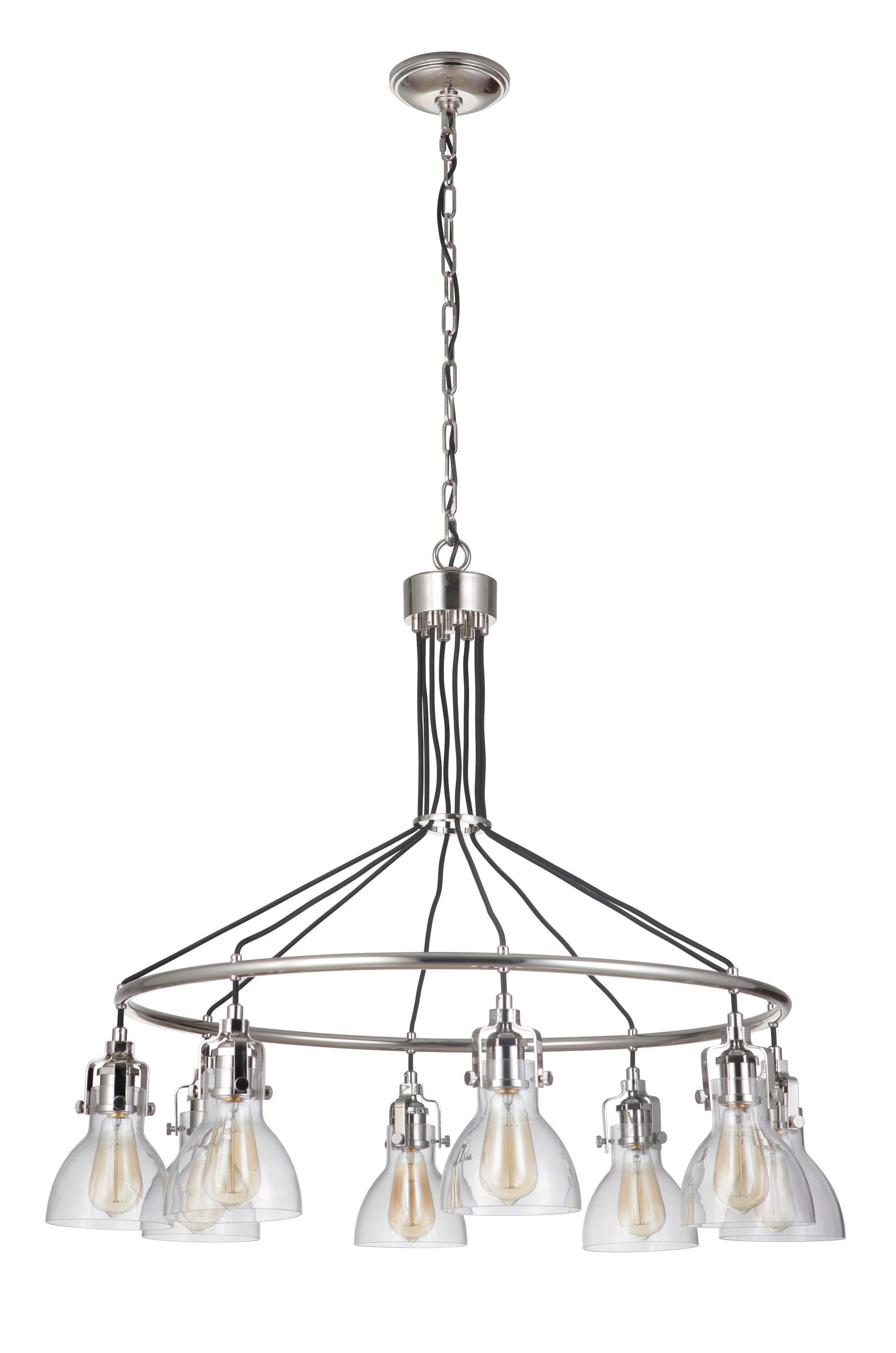 Craftmade 51228-PLN State House 8 -Light Polished Nickel Transitional For Use in Bedrooms, Dining Rooms, Foyers, Kitchens, Living Rooms Chandelier
