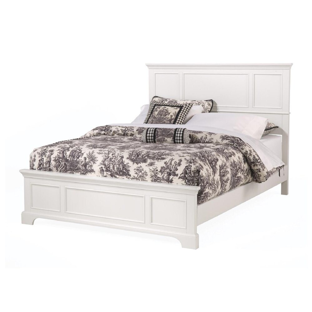 Home Styles Naples White King Panel Bed in the Beds department at Lowes.com