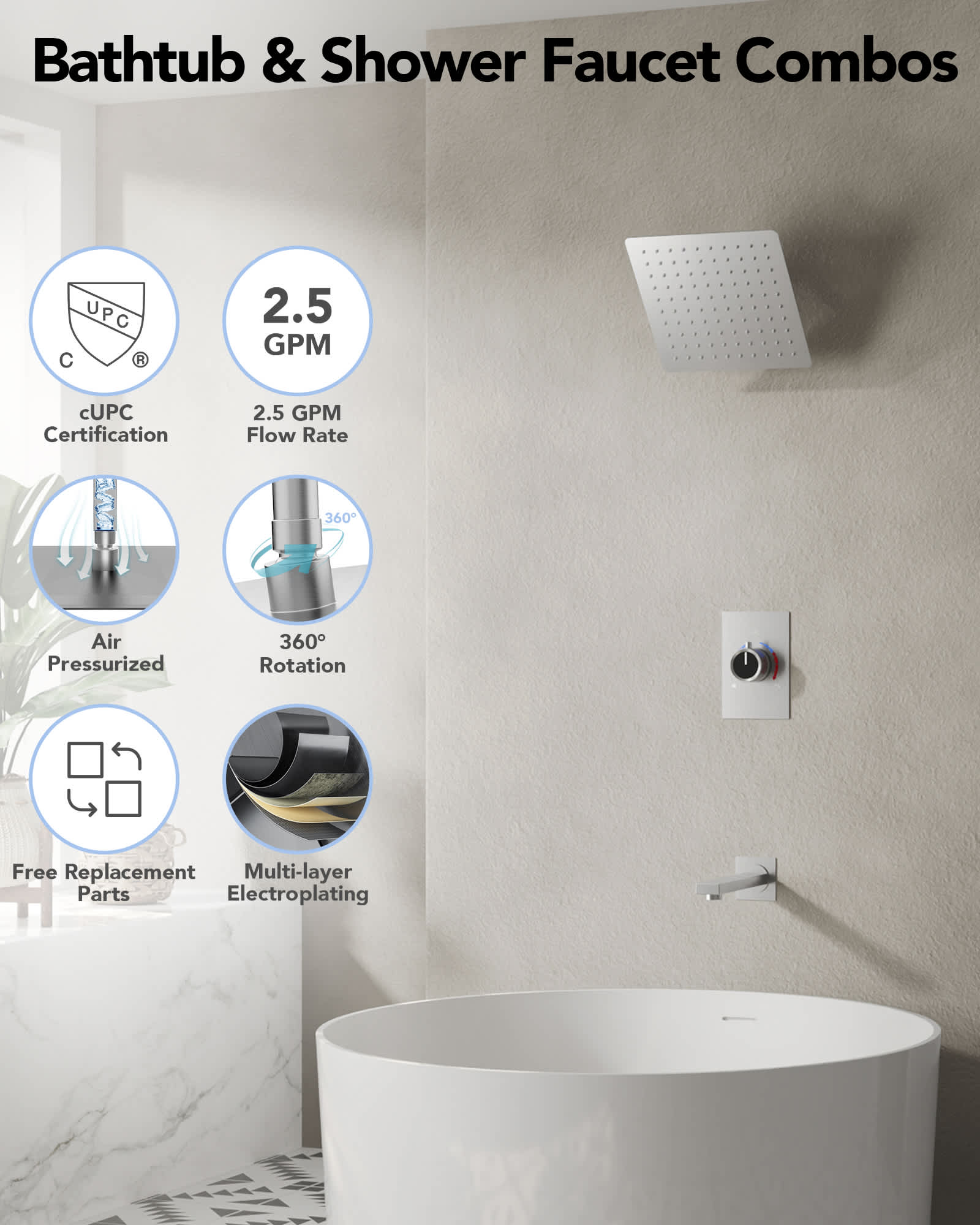 EVERSTEIN SFS-1035-NK8 Tub-Shower-Faucets - View #2