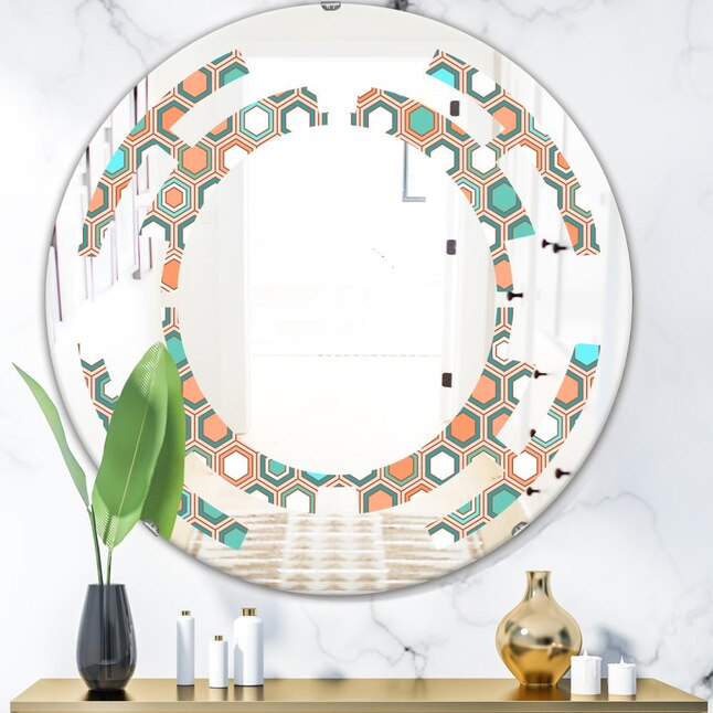 Designart Designart Mirrors 31.5-in W x 31.5-in H Round Multi-color ...