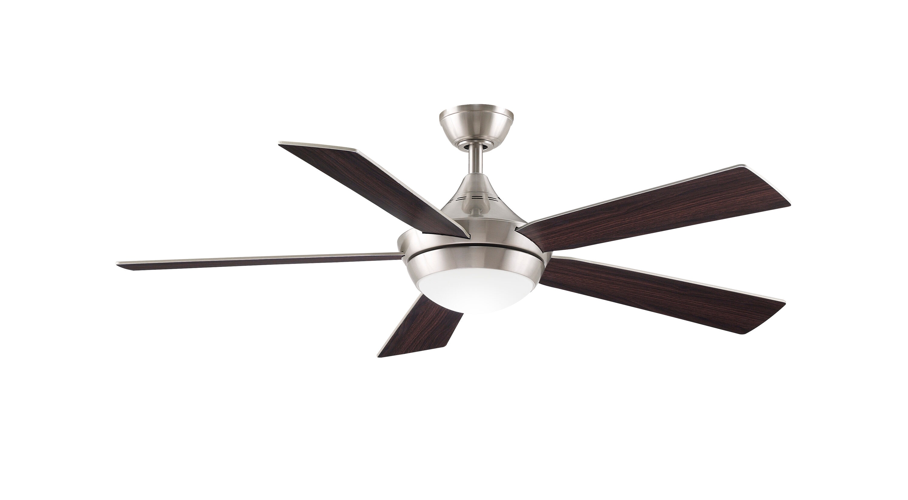 Fanimation Studio Collection LP8069LBN AireDrop WIFI 52-in Brushed Nickel Integrated LED Indoor Smart Ceiling Fan with Light and Remote (5-Blade)