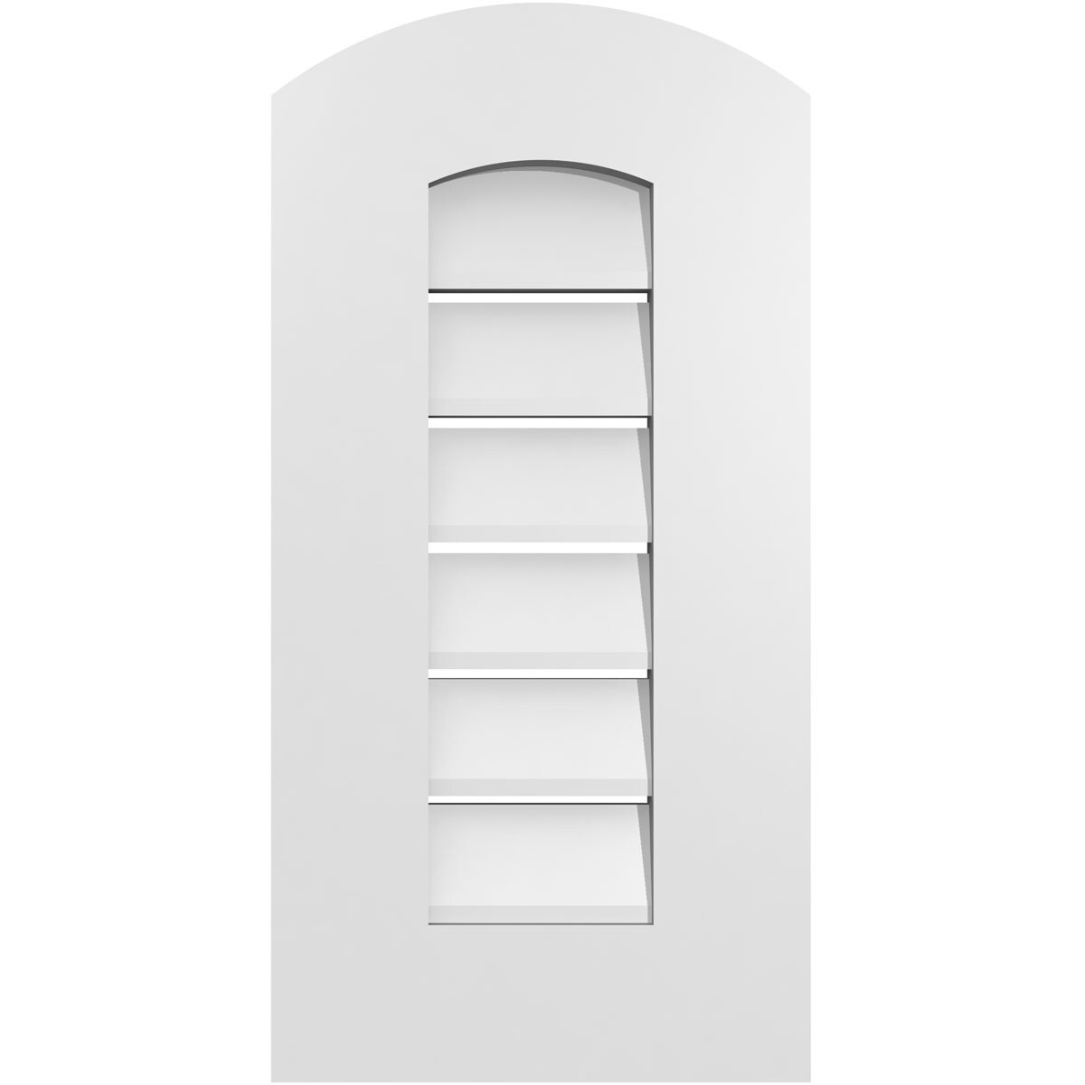 Ekena Millwork GVPAR12X2401SF 12-Inches x 24-Inches Off-white Round top PVC Gable Louver Vent