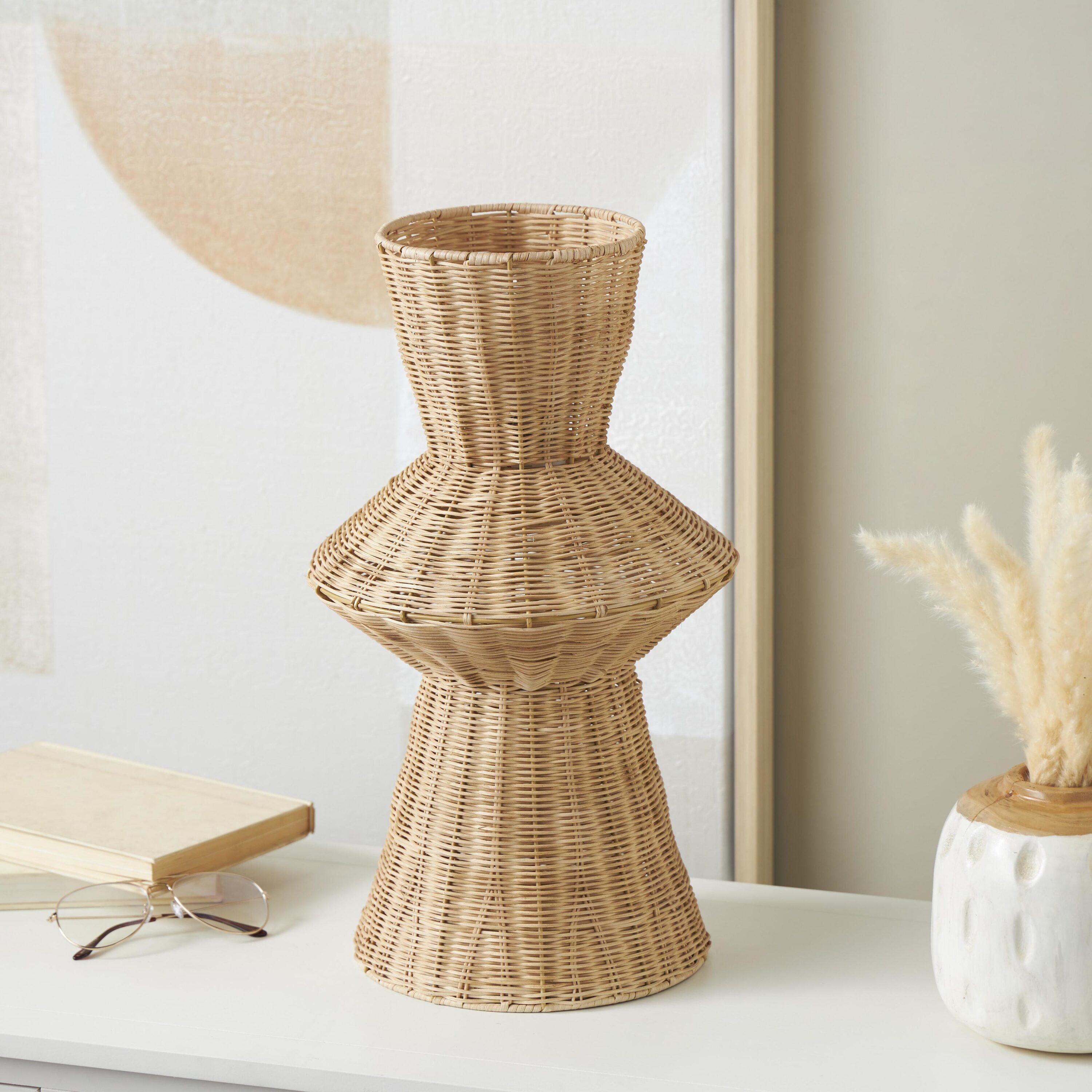 Grayson Lane 823408 Brown Rattan Farmhouse Vase