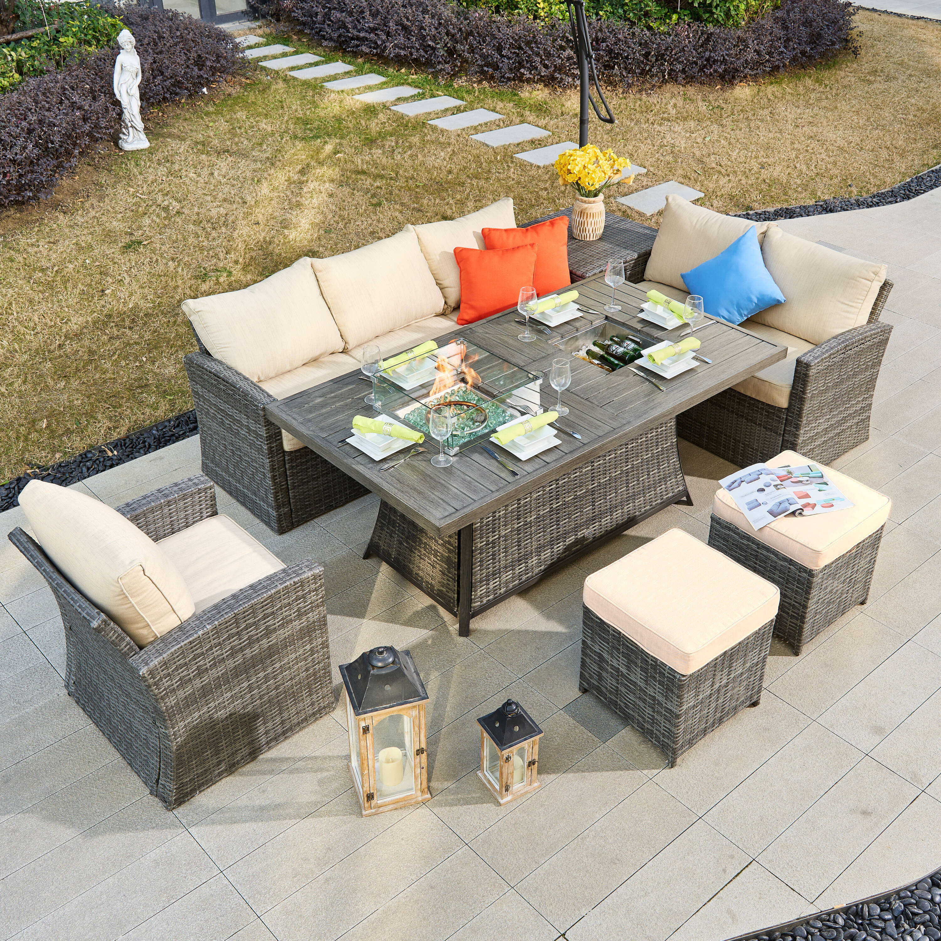 Direct Wicker DWG-2403BFI-GR Patio-Conversation-Sets - View #7