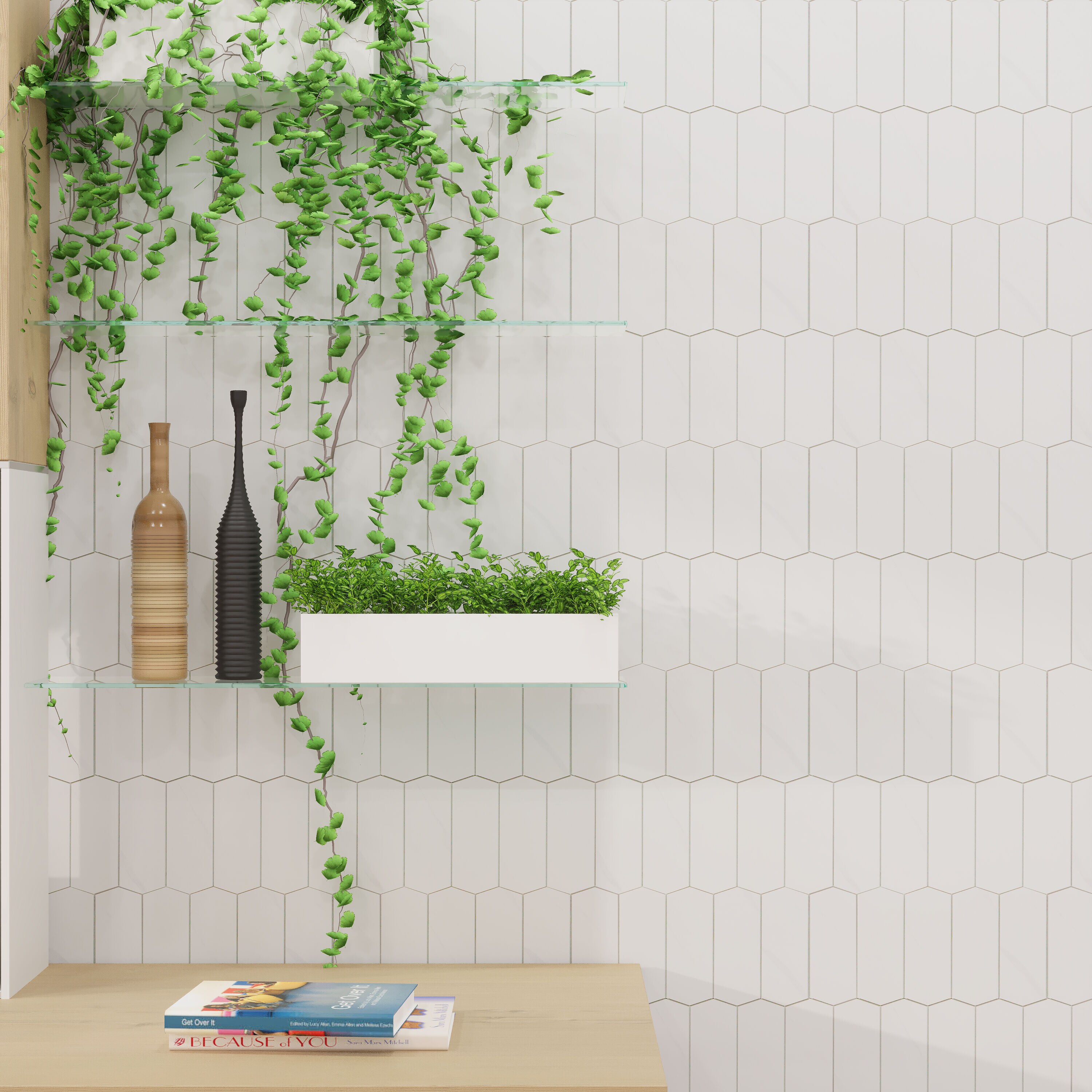 Calacatta White Stone Composite Peel and Stick Backsplash Tiles