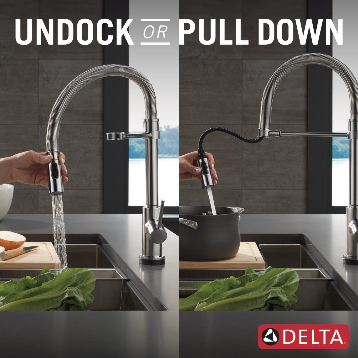 Delta Trinsic Arctic Stainless Single Handle Touchless Pull Down   66211858 