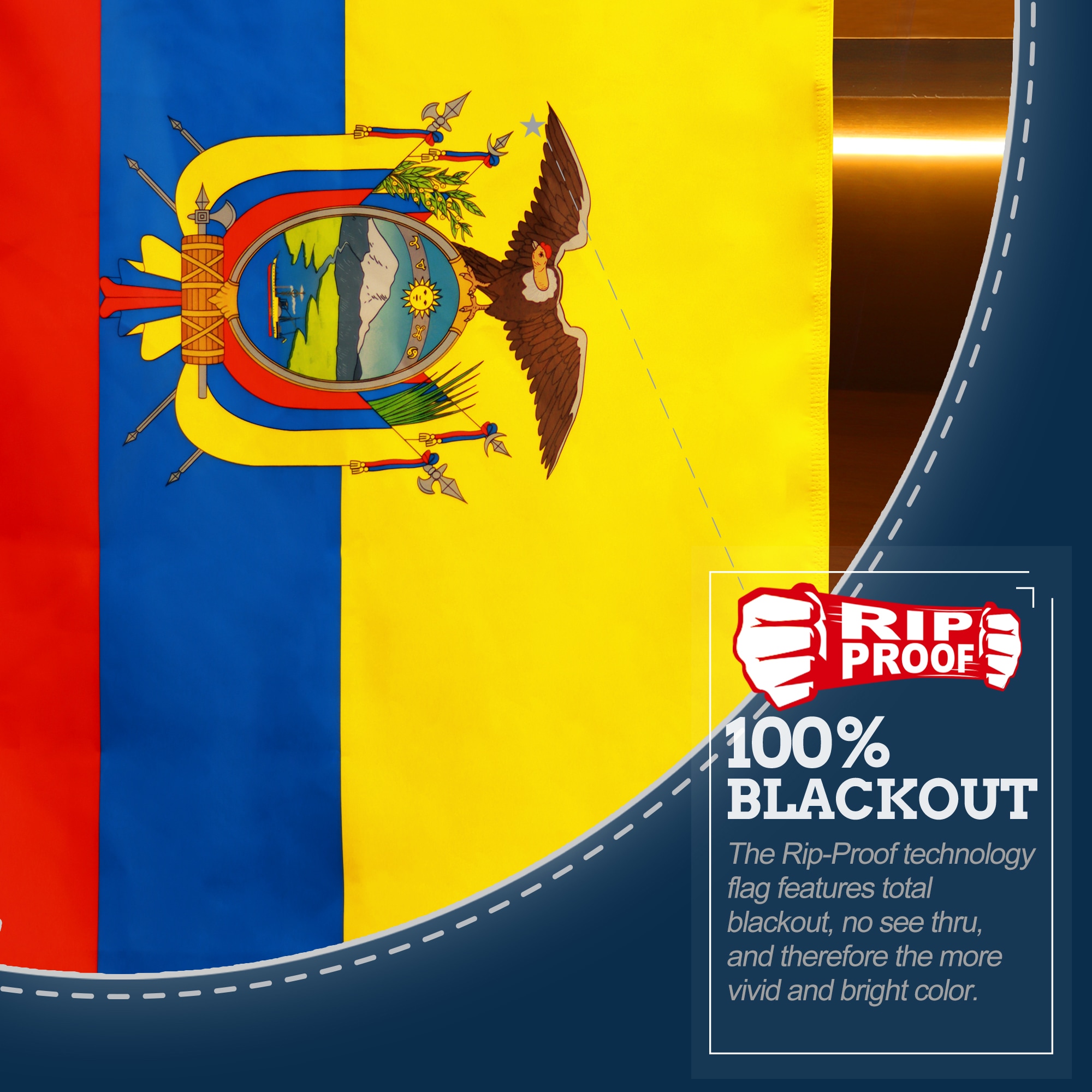 Rip-Proof Double Sided 3-Ply Ecuador Flag 3x5 Foot