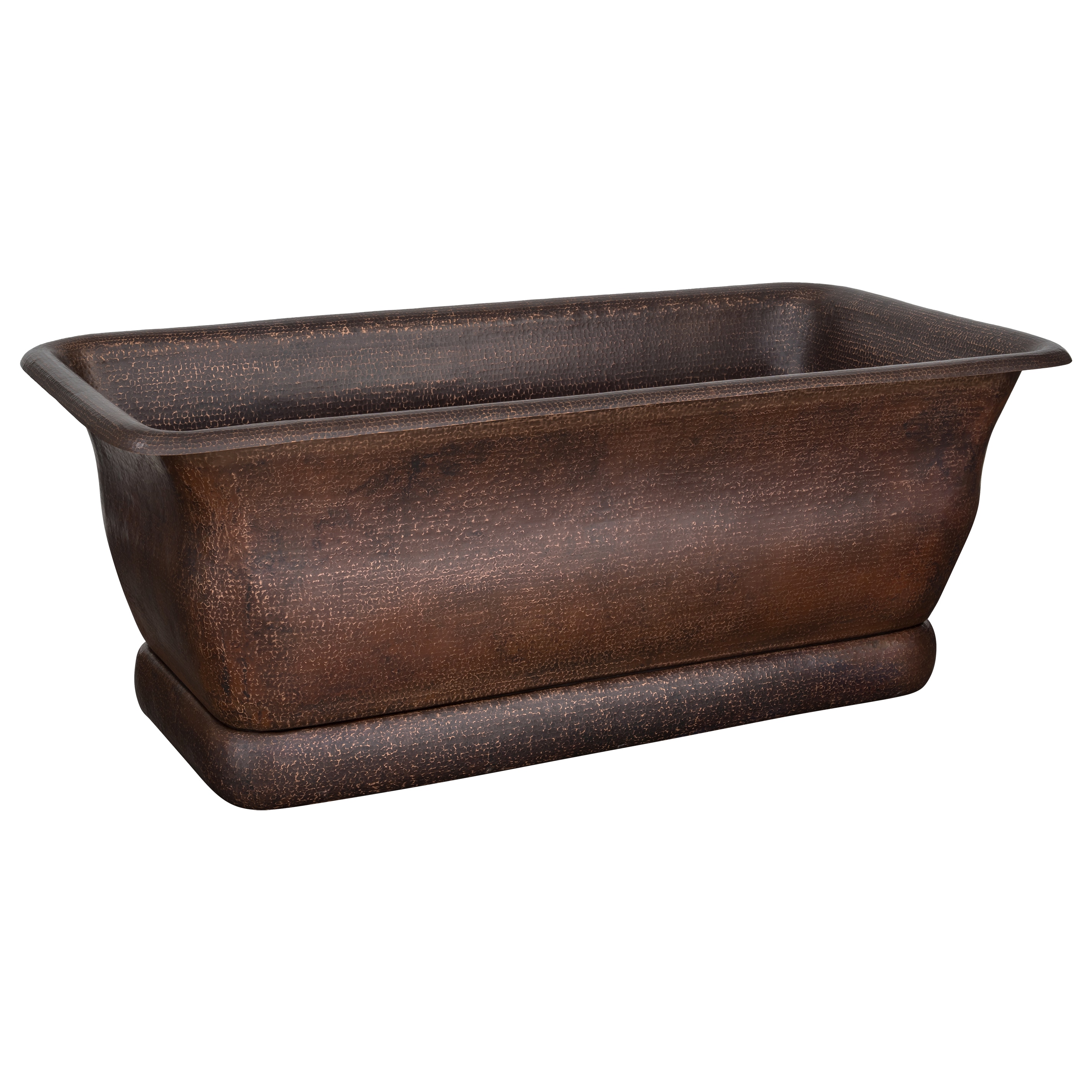 PREMIER COPPER PRODUCTS 33-in x 66-in Oil Rubbed Bronze Copper Rectangle Freestanding Soaking Bathtub ( Center Drain )