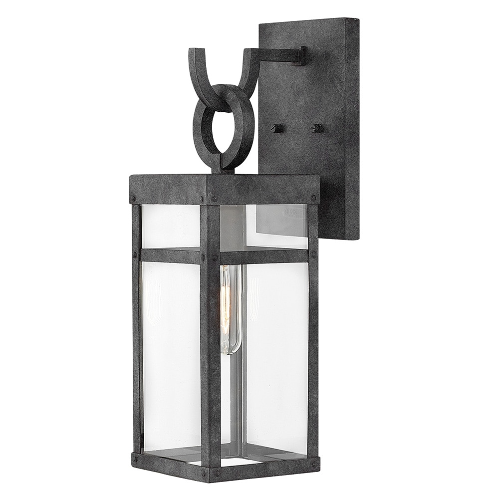 Hinkley 2800DZ Porter 1 -Light 18.5-in H Satin Black Hardwired Outdoor Wall Light