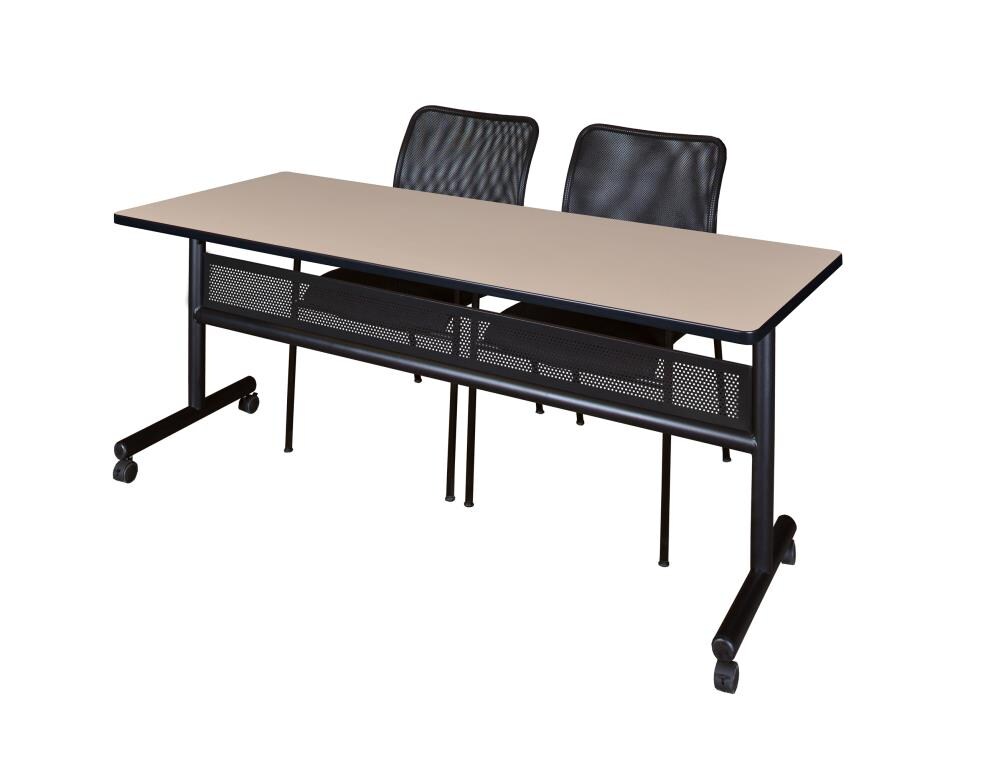 Regency MKFTM7224BE75BK Training Off-white 4-Person Training Table (72-in W x 29-in H)