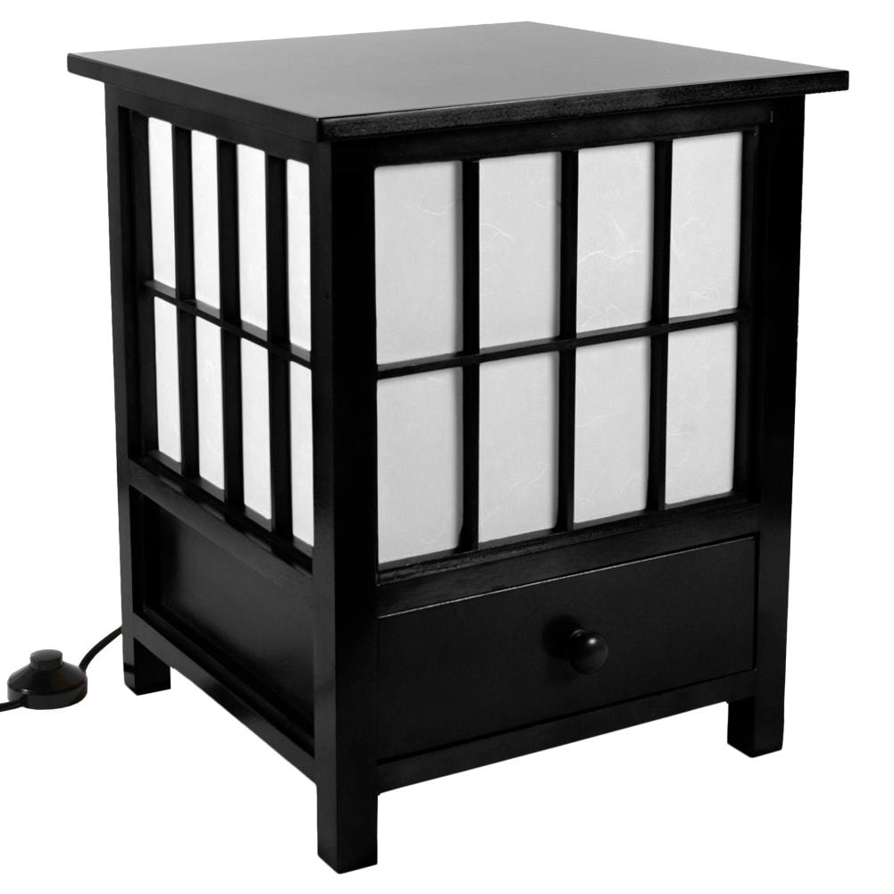 Oriental Furniture 19-in Black Shaded Floor Lamp | - Red Lantern LMP-HOKK3-BLACK