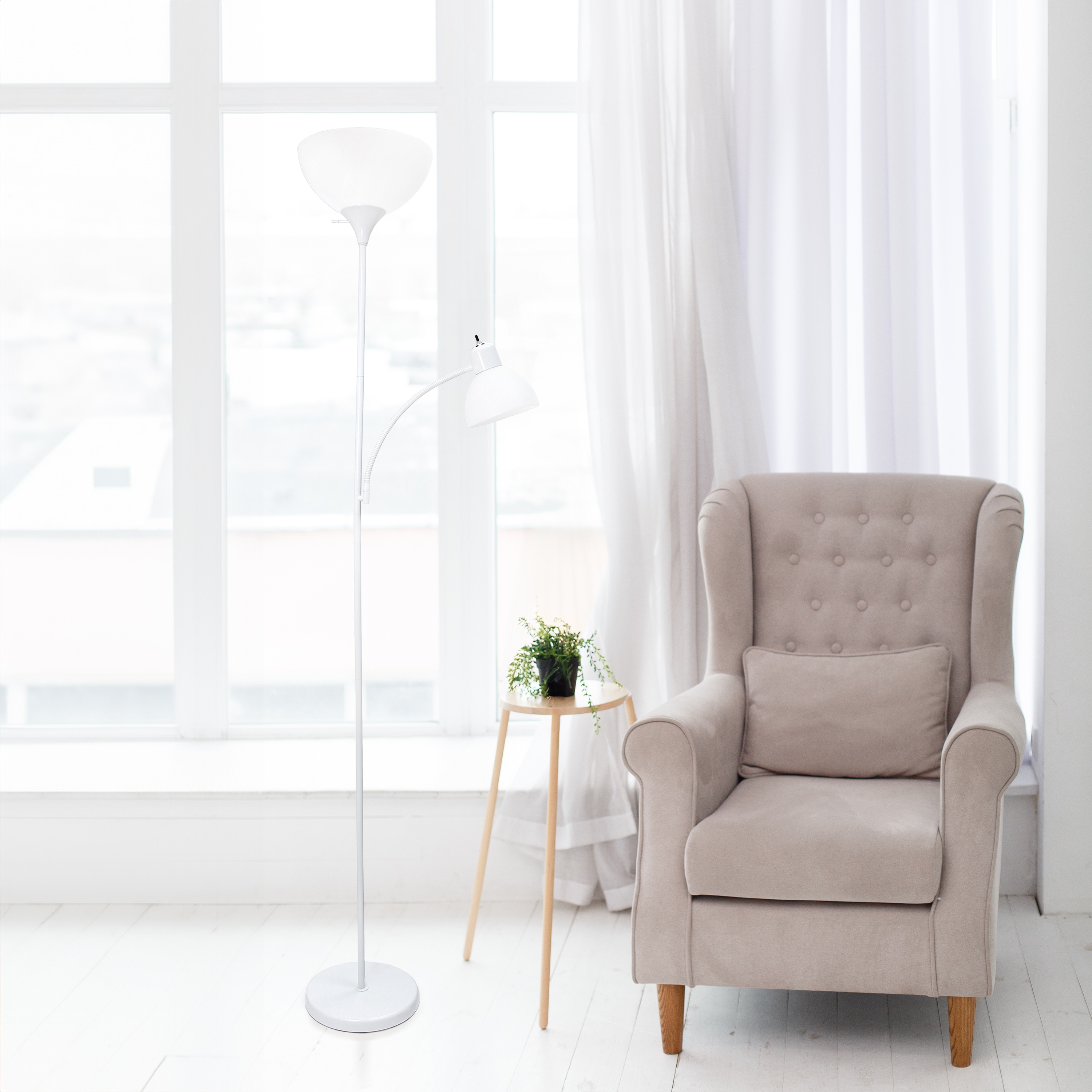 Simple Designs LF2000-WHT-LB floorlamps - View #3