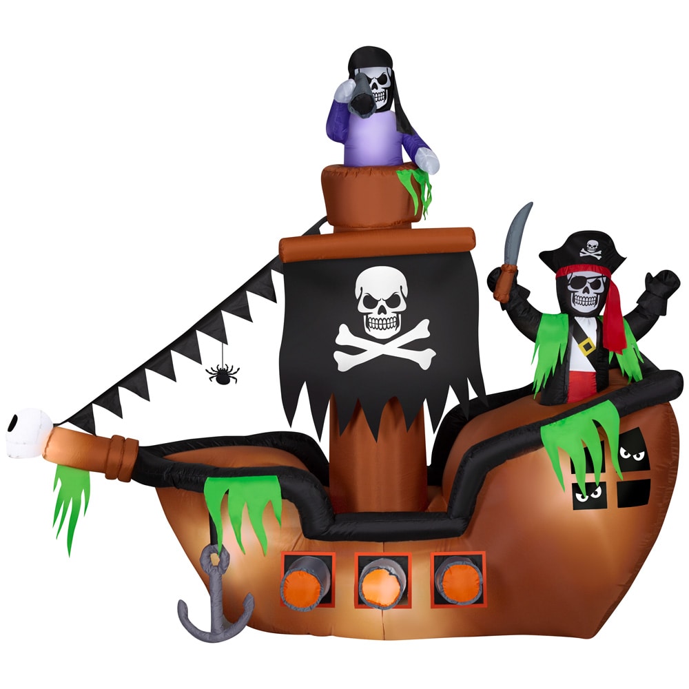 Haunted Living 7.19-ft Pre-Lit Pirate Ship Inflatable at