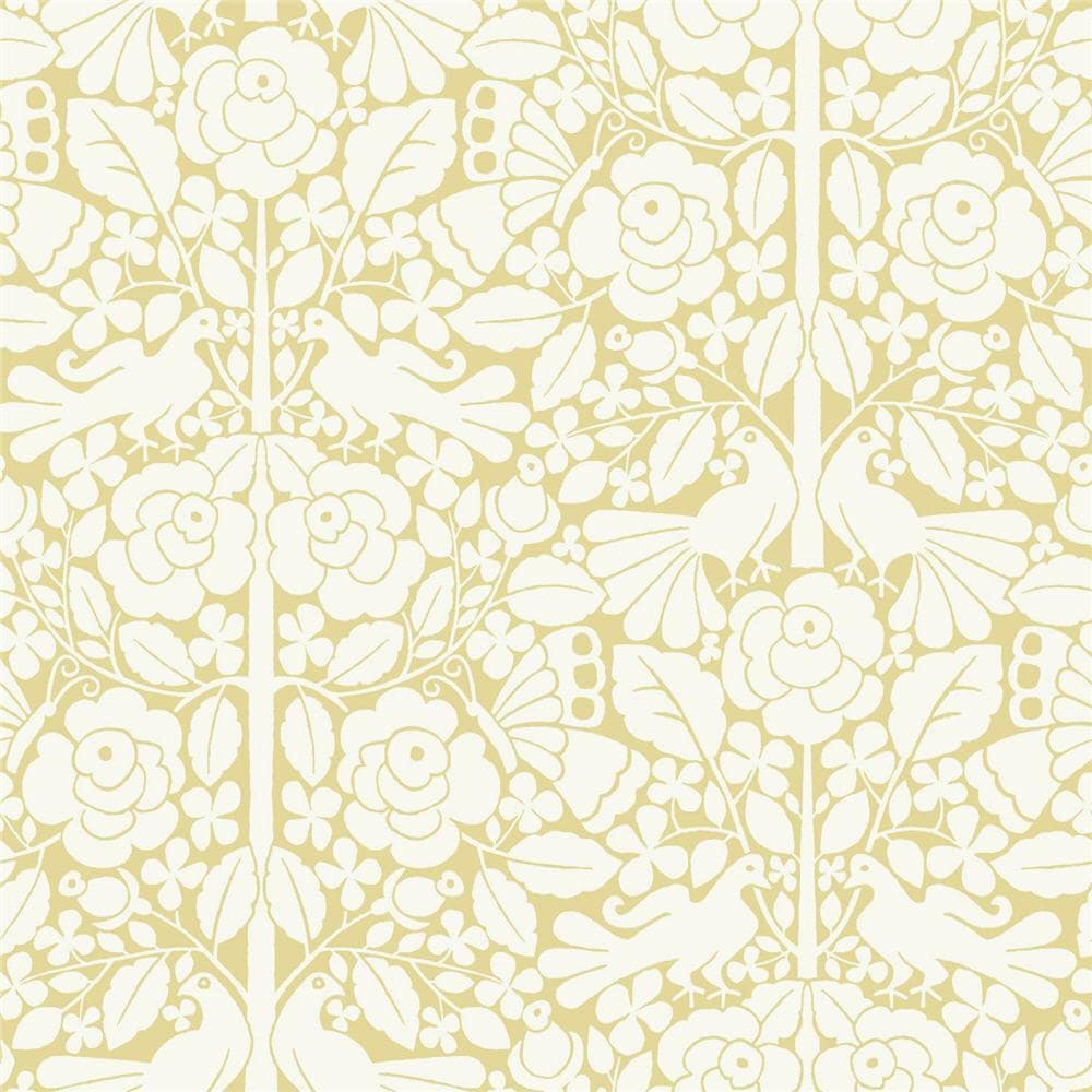 Magnolia Home MK1162 56-sq ft Yellow Paper Animals Prepasted Soak and Hang Wallpaper
