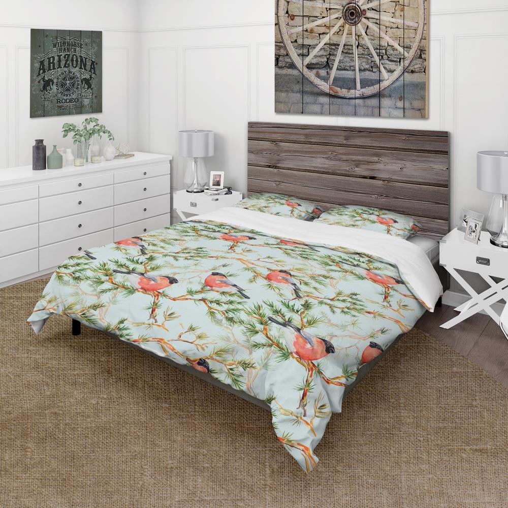 Designart BED19260-K 3 -Piece Red King Duvet cover Set