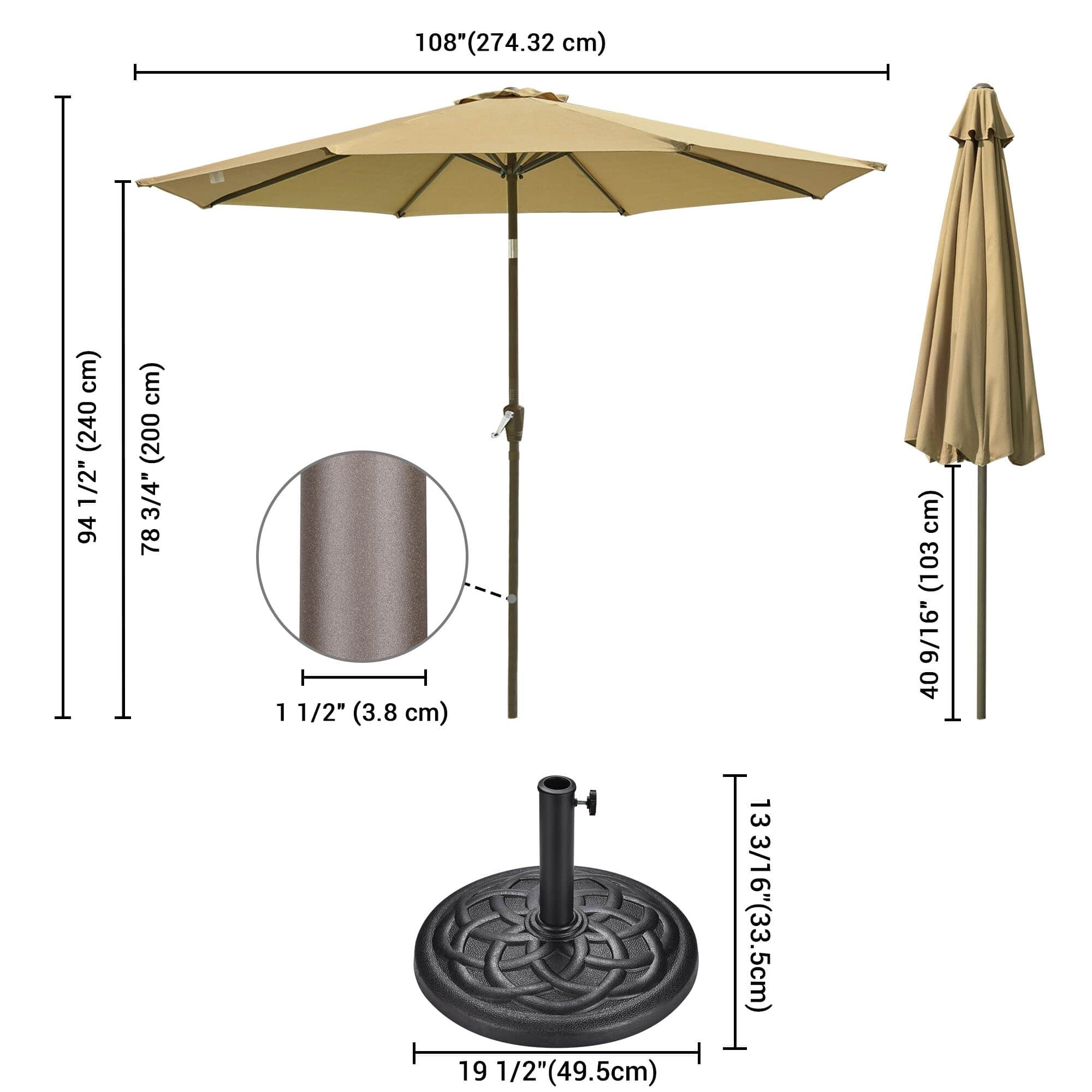 Yescom 07UMBUST003-O9-10-LO Umbrellas-2 - View #8