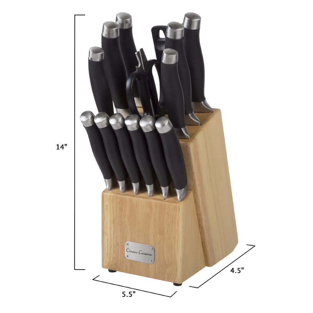in-Drawer Knife Block with 16 Knives, Bamboo Knife Organizer for Steak  Knives, Chef Knives and Sharpener, Cutlery Holder with Detachable Knife  Slots, Premium Kitchen Knives Set for Home 