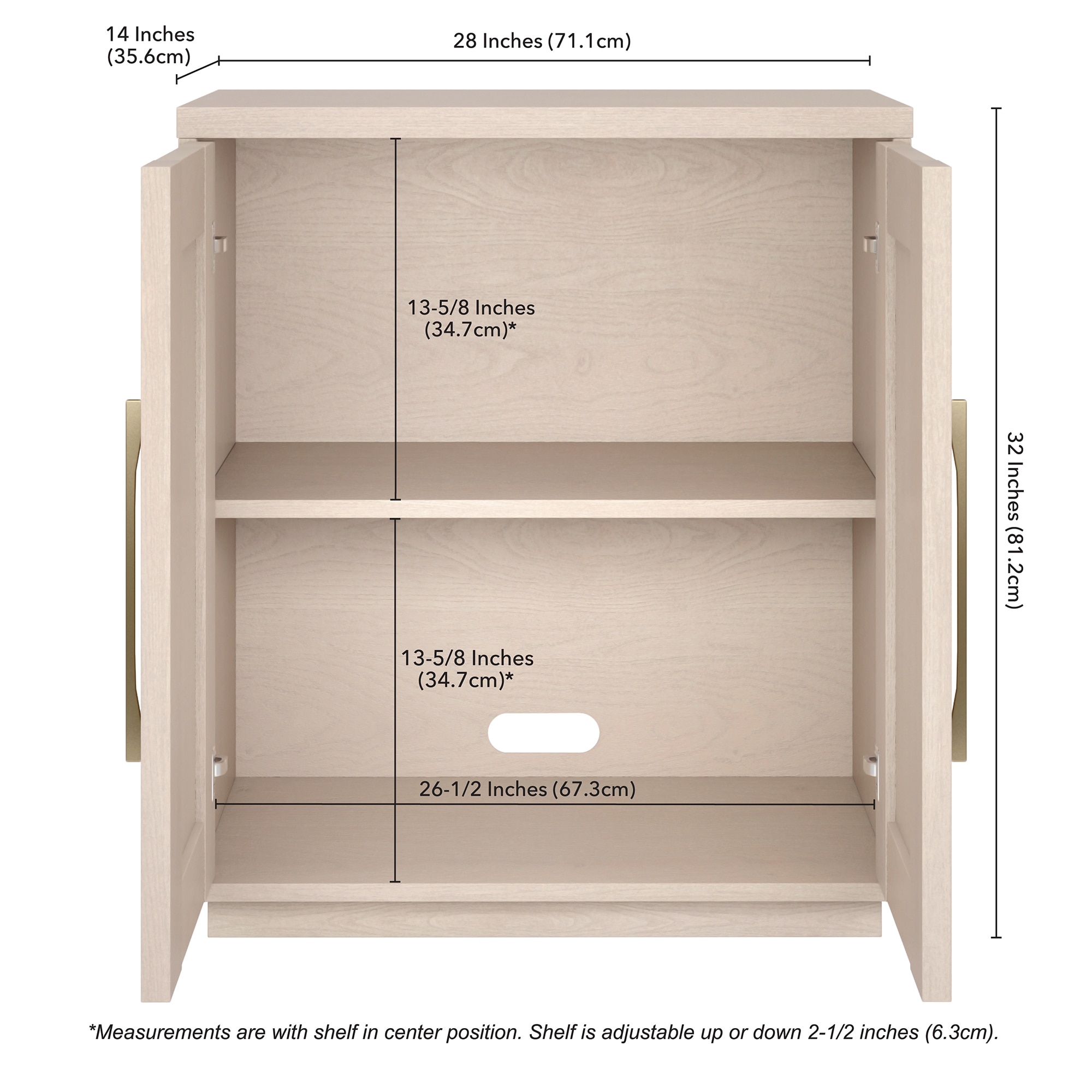 Alder White Adjustable Shelving Office Cabinet