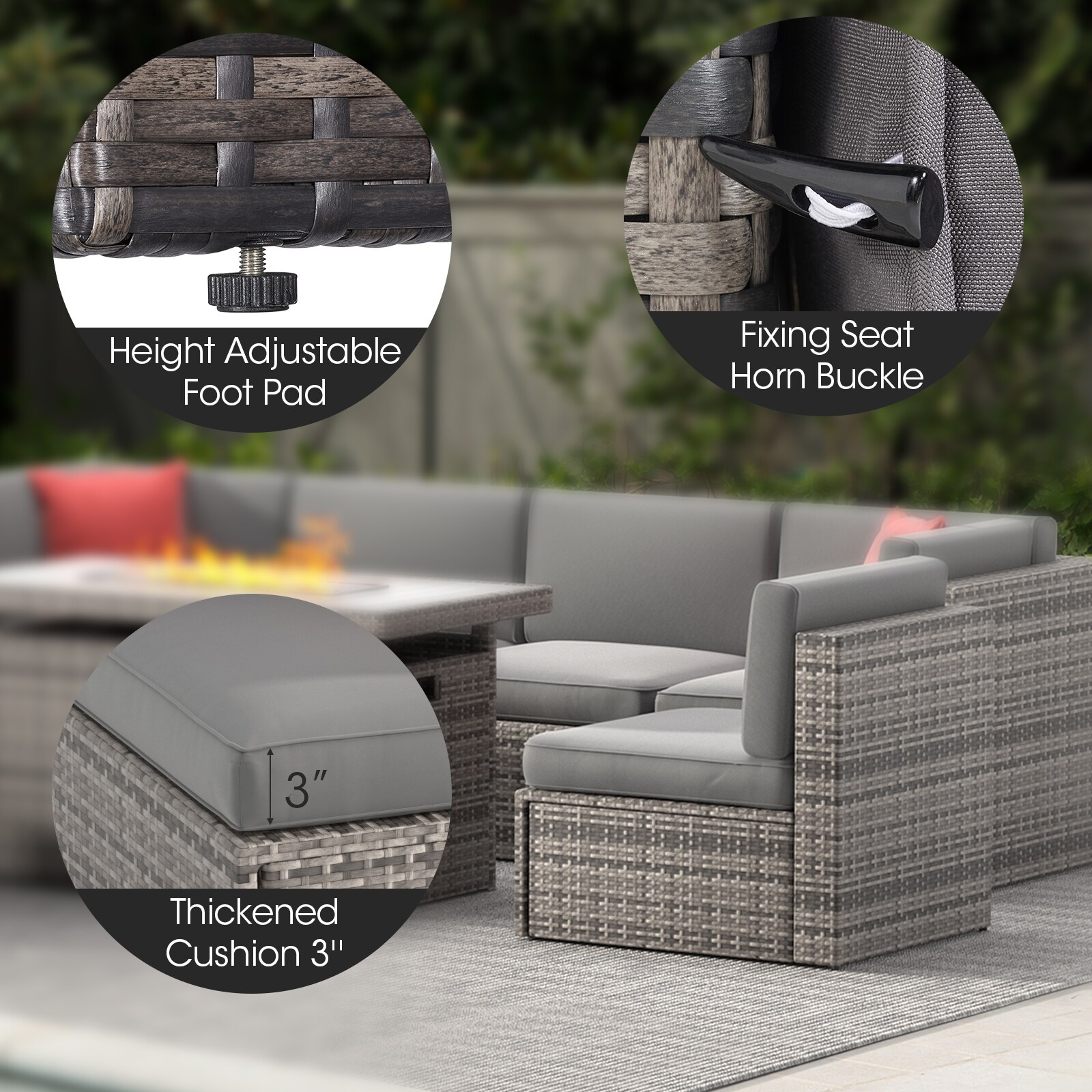 AOXUN G12034GRAC+G25006GR Patio-Conversation-Sets - View #3