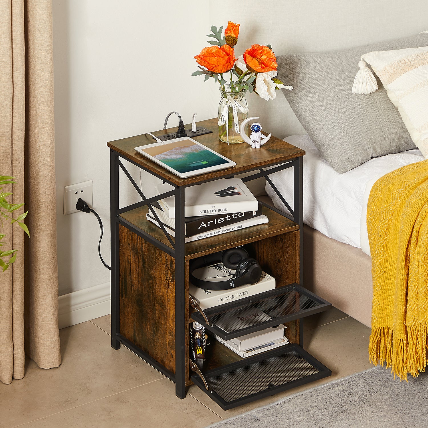 Vecelo LOE-XF-NS23-BRN-A2 nightstands - View #2