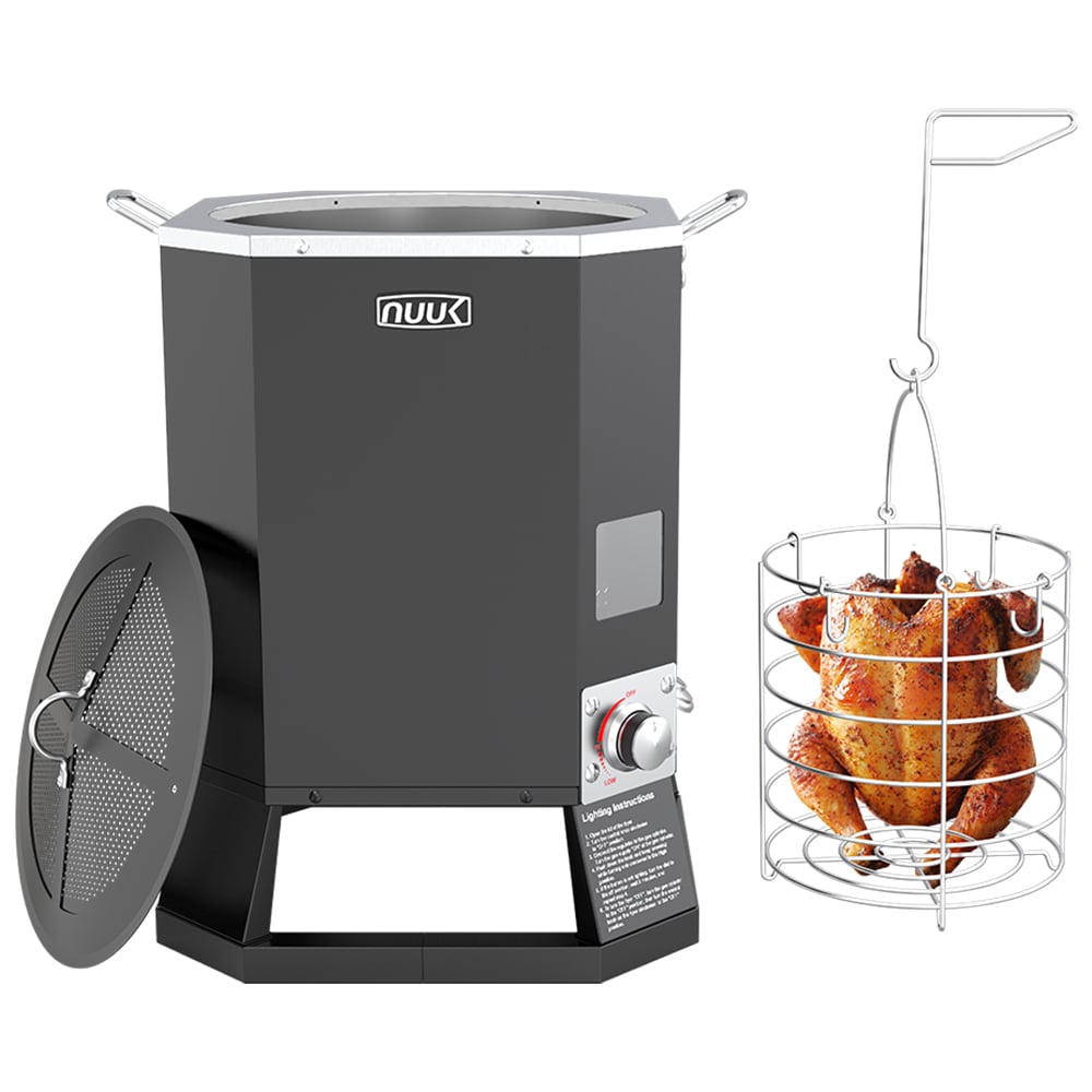 NUUK NUUK10003-LOWES Propane Outdoor BBQ Smoker 30 Gallons Piezo Ignition Oil-less Liquid Propane Gas Turkey Fryer