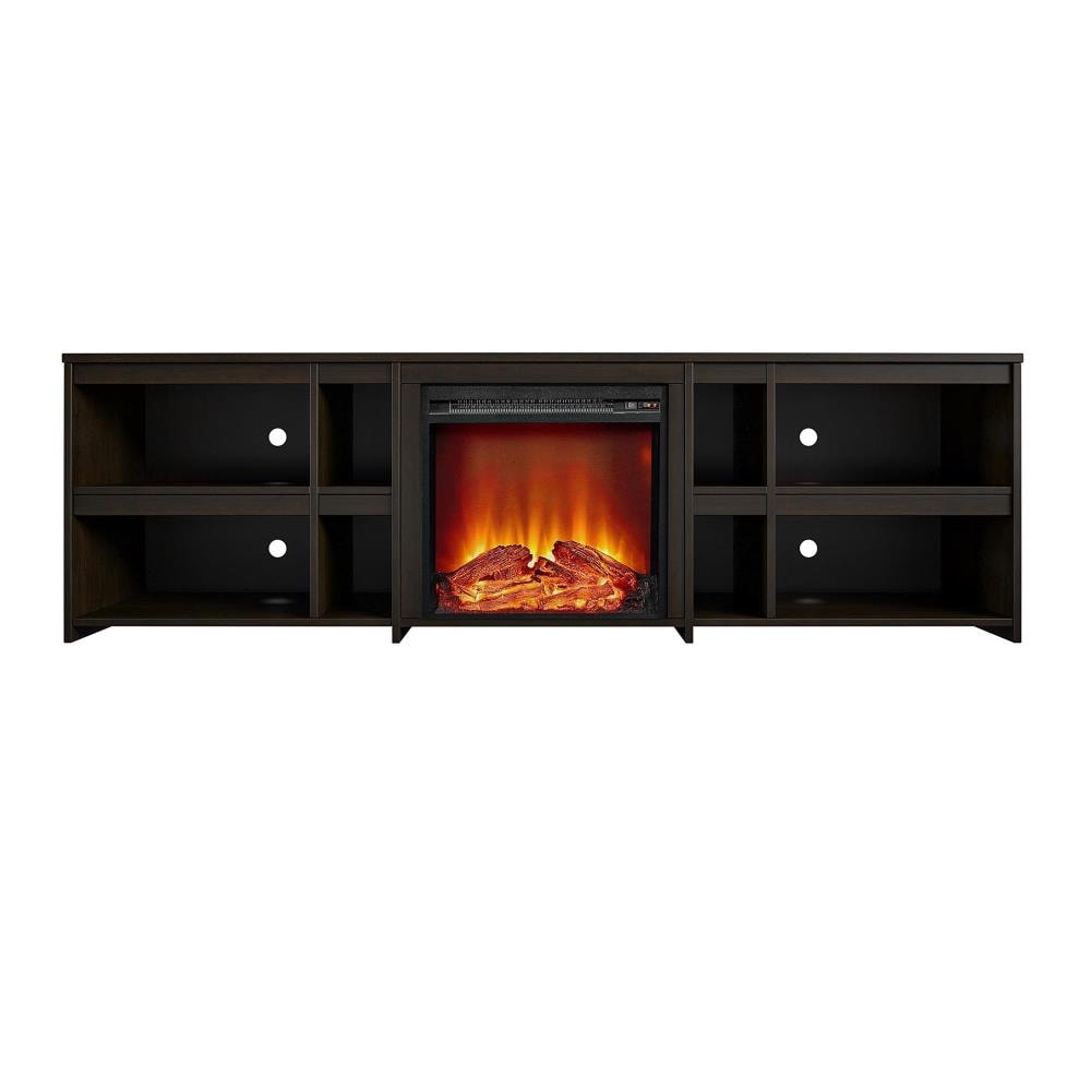 Ameriwood Home 2073800COM 71.4-Inches W Espresso TV Stand with Fan-forced Flat wall Electric Fireplace