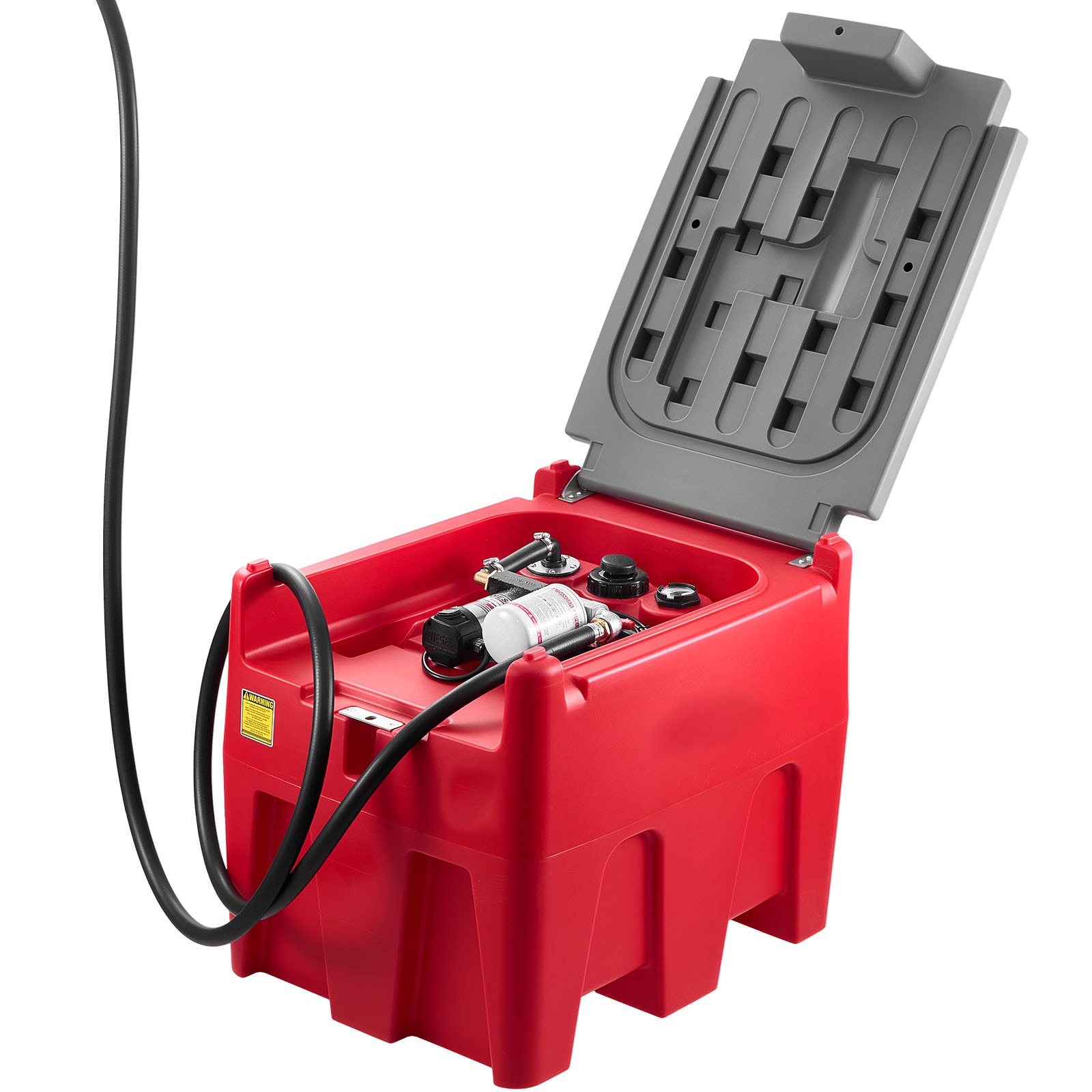 GIVIMO - Portable Diesel Transfer Tank 58-gal LLDPE Fuel Tank with 12-V 140-W Electric Pump 10.6-...