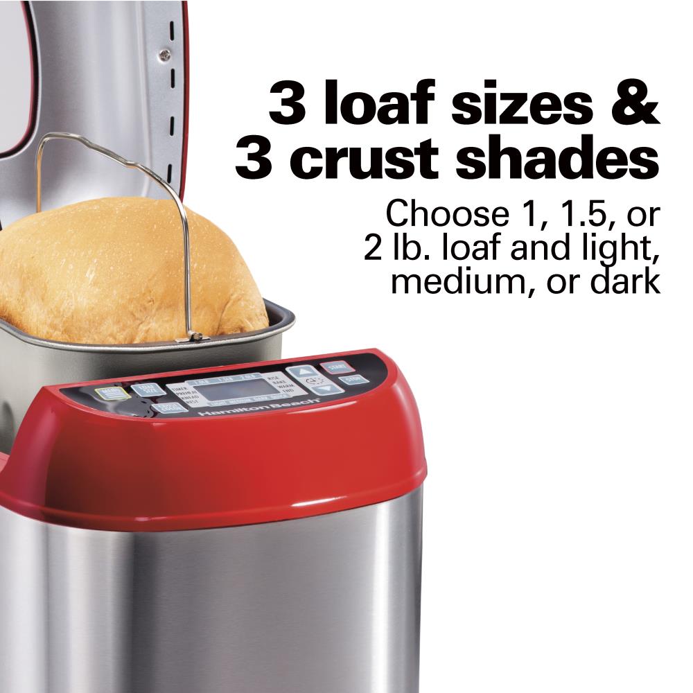 Hamilton Beach Red and Stainless Steel Stainless Steel Bread Maker in the Bread  Makers department at