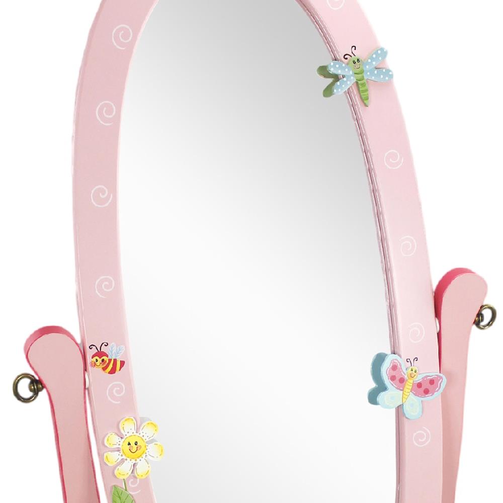 Fantasy Fields Magic Garden 20-in W x 51.5-in H Oval Pink Framed Frameless Lighted Floor Mirror ...