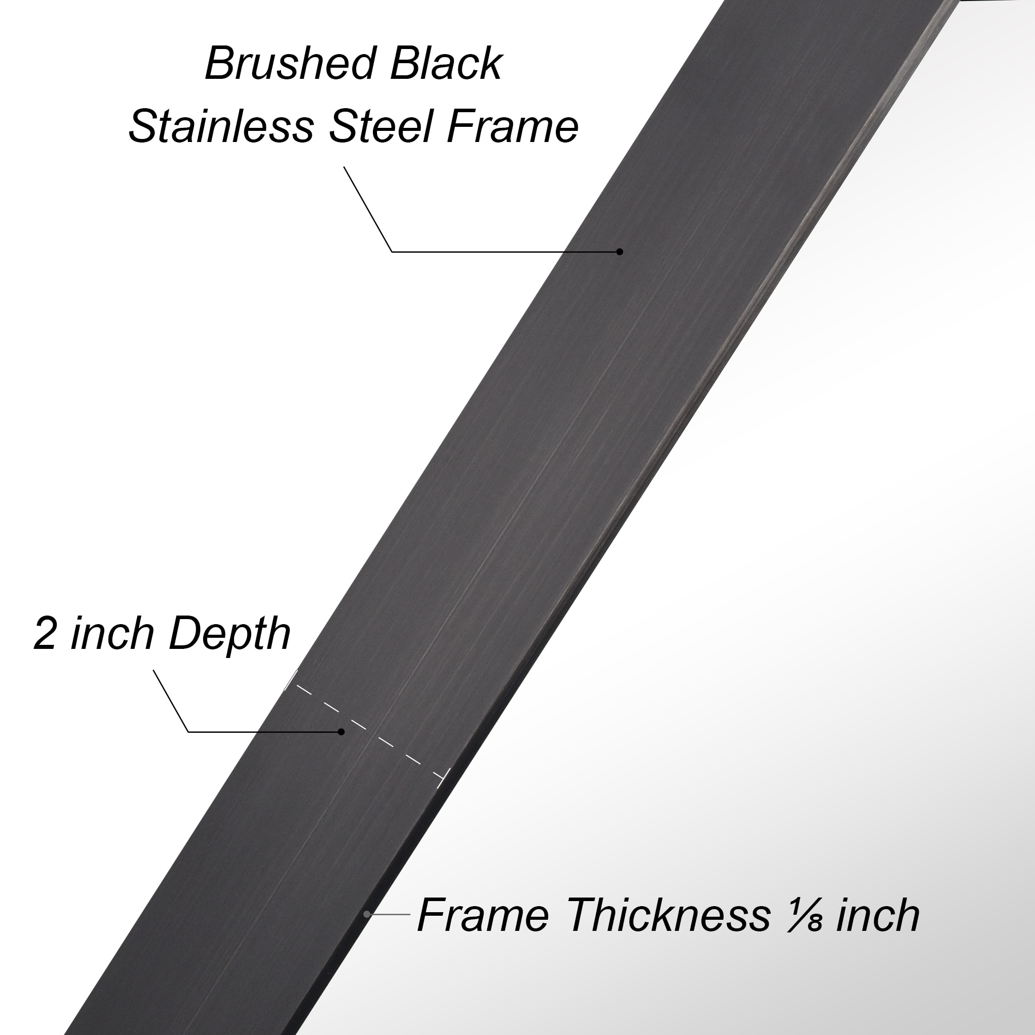 Sleek Silver Stainless Steel 24" x 36" Rectangular Wall Mirror