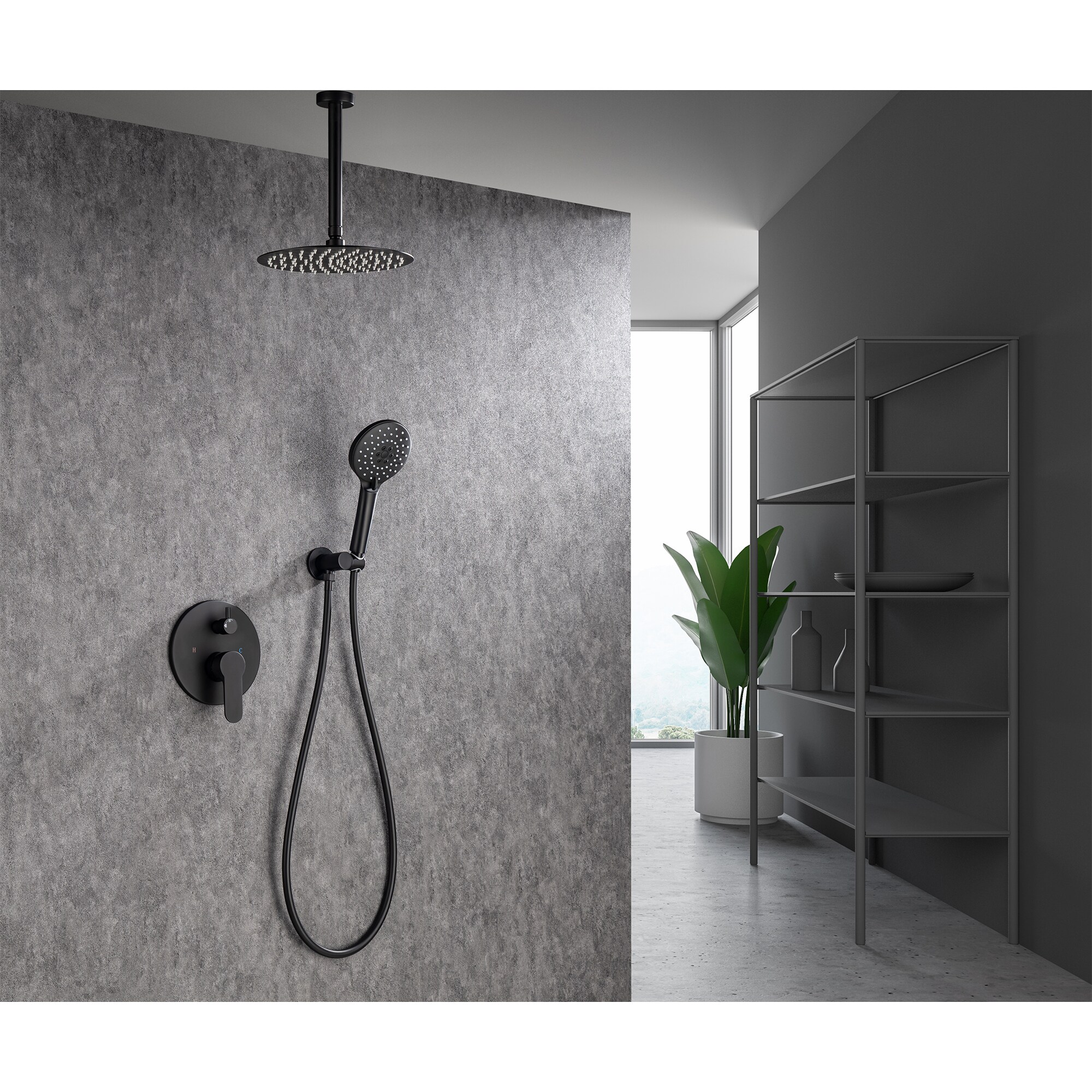 WELLFOR DTG-009BFMB Showerhead-Bar-Panels - View #2