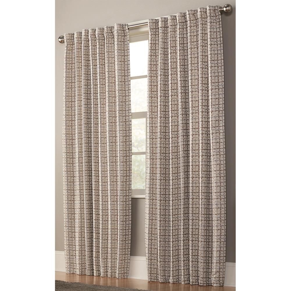 allen roth Taventry 84-in Linen Tan Grommet Window Curtain Panel Blackout