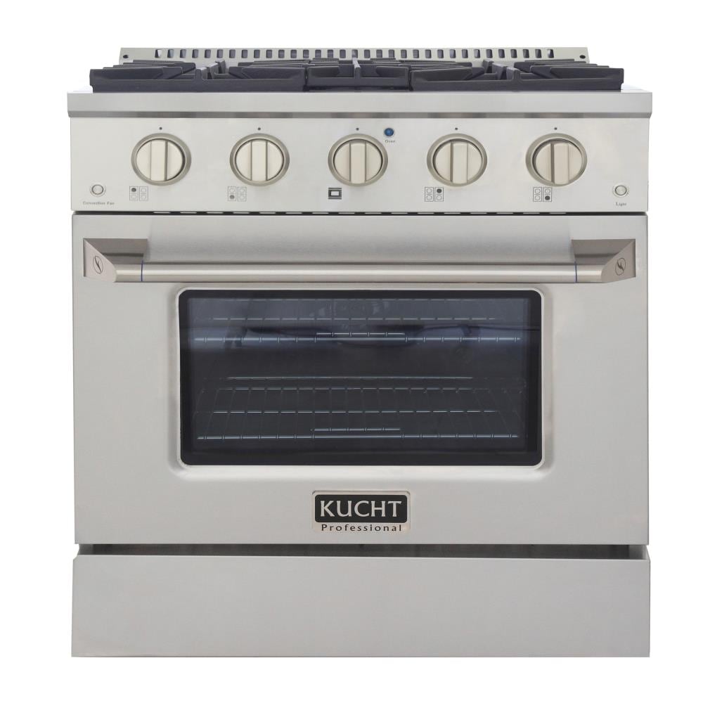 Kucht Professional 30 in. 4.2 Cu. ft. 4 Burners Freestanding Propane GAS Range in Grey with Convection Oven