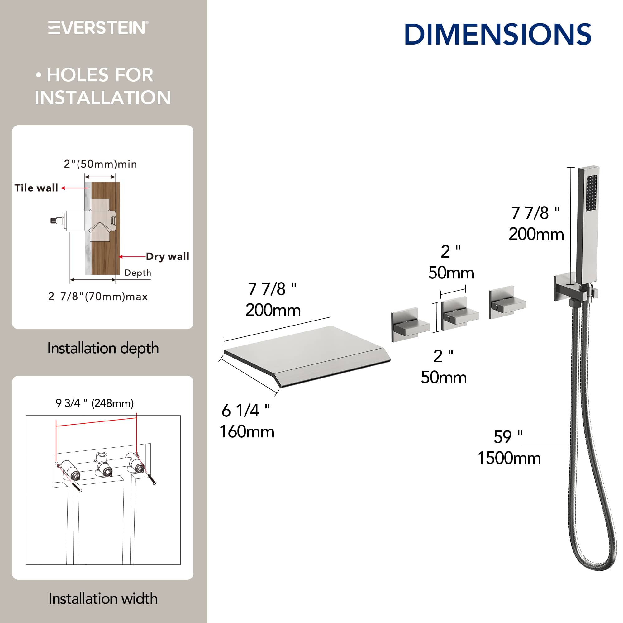 EVERSTEIN SFS-1111-NK Roman-Tub-Faucets - View #8