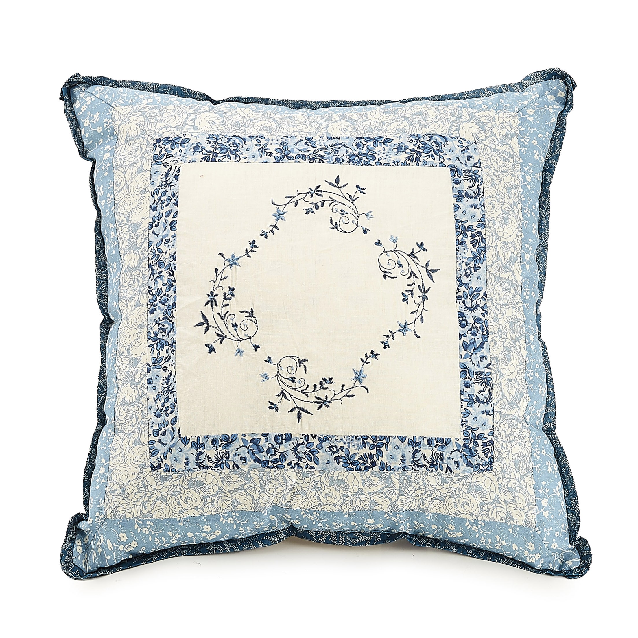 Modern Heirloom A068318BLICE Charlotte 16-in x 16-in Blue Square Indoor Decorative Pillow