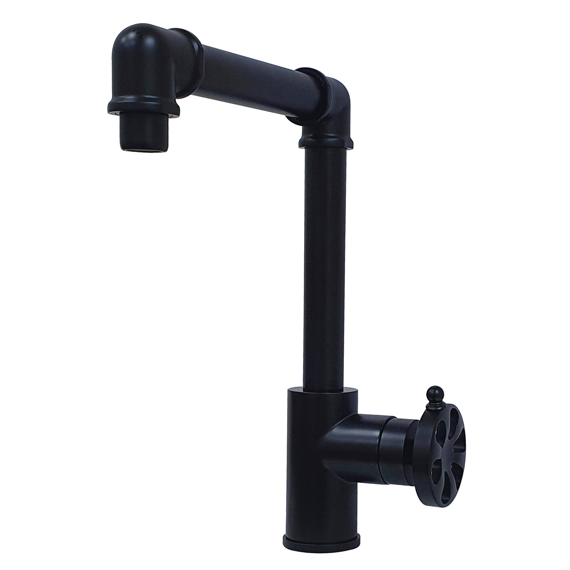 Kingston Brass WLKS144RXMB Belknap Matte black Single hole 1-handle High-arc Residential Handle Bathroom Sink Faucet with Drain