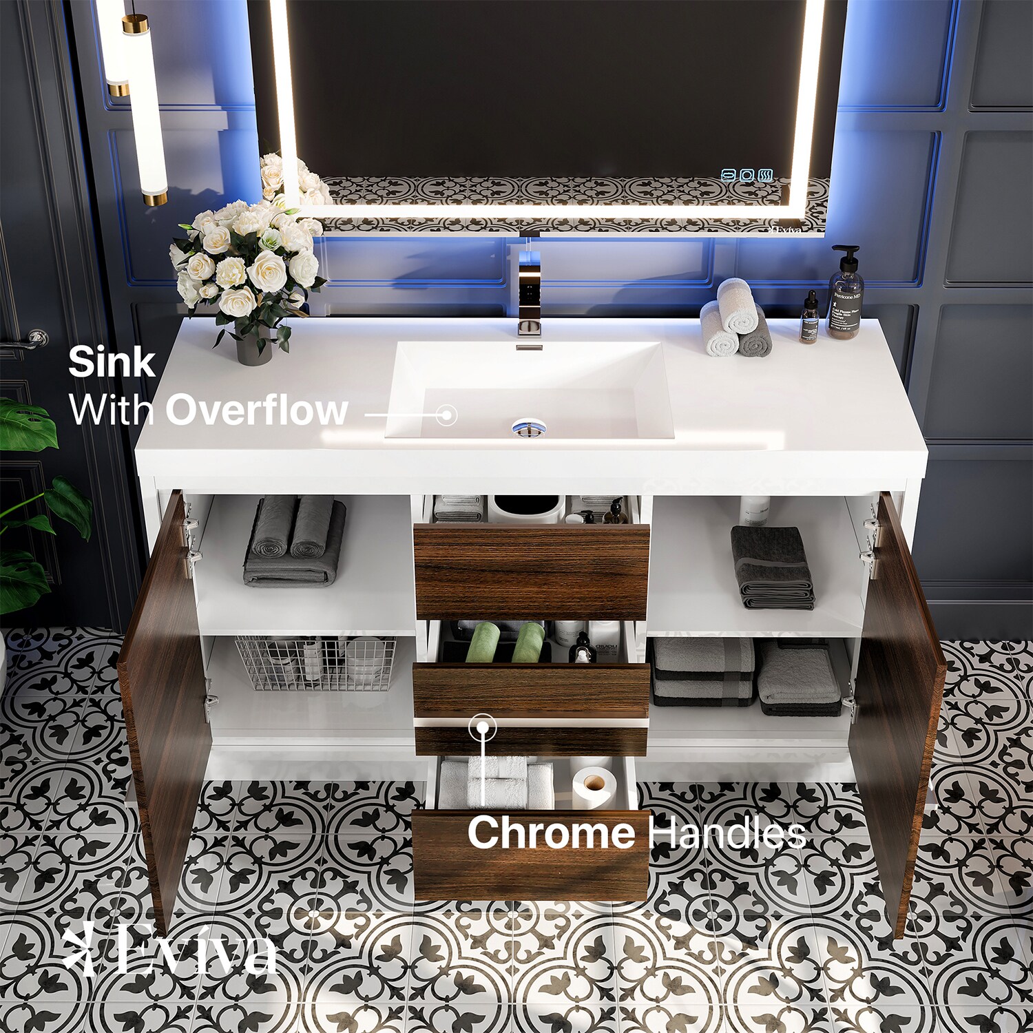 Eviva EVVN765-60GOK-WH-SS Bath-Vanity-Combo - View #3