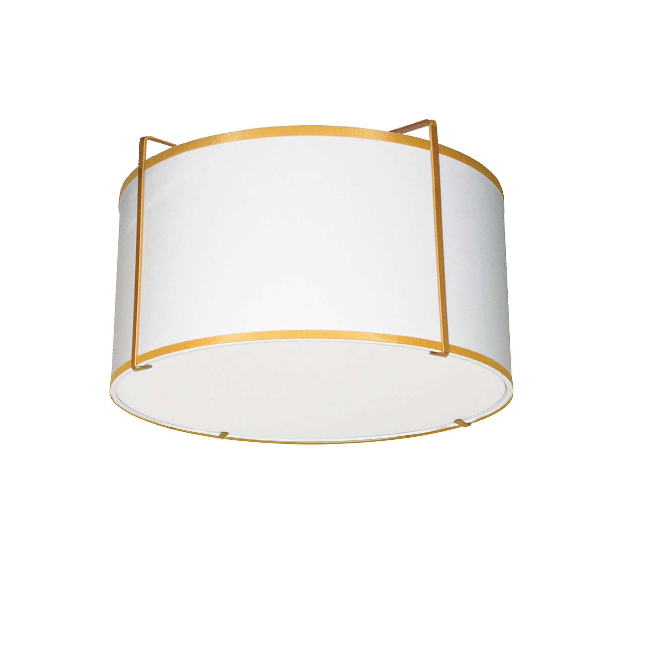Dainolite TRA-121FH-GLD-WH Trapezoid 2 -Light 12-in Polished Gold Flush Mount Light