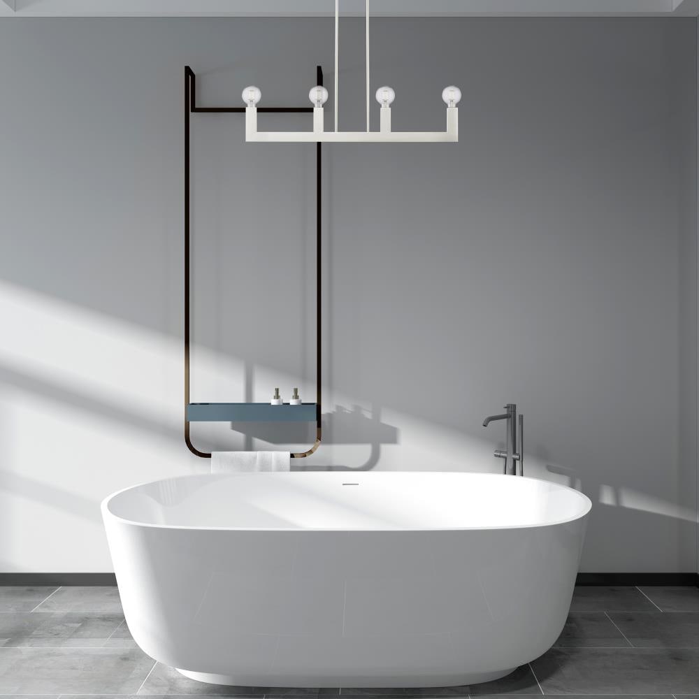 Sleek Minimalist Brushed Nickel & Crystal 4-Light Linear Chandelier